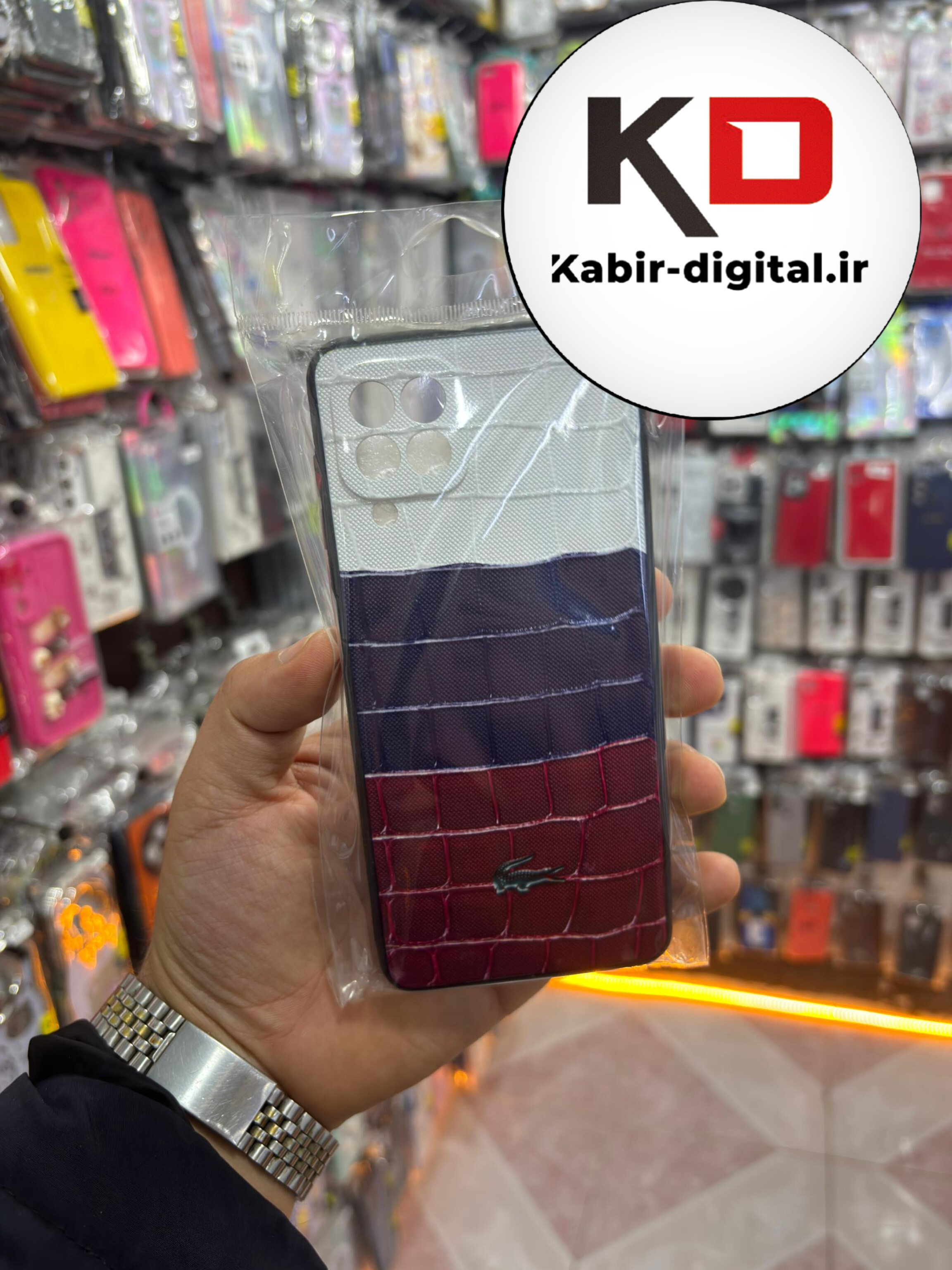 قاب گوشی Galaxy A22 4G سامسونگ فانتزی سوزنی برجسته طرح لاگوست پاپ سوکت دار محافظ لنز دار