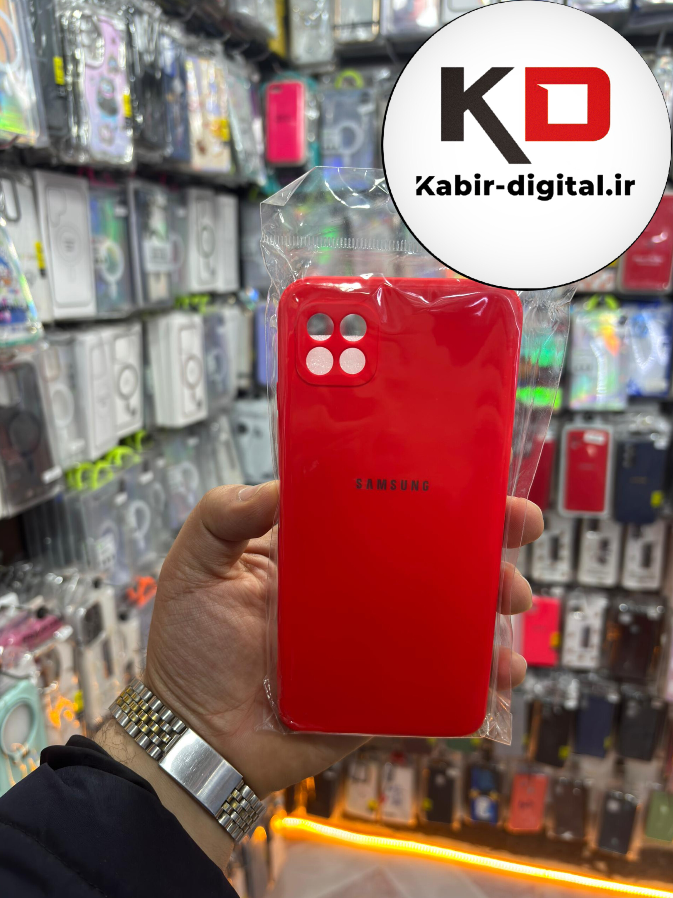 قاب گوشی Galaxy A22 5G سامسونگ سیلیکونی های کپی قرمز محافظ لنزدار