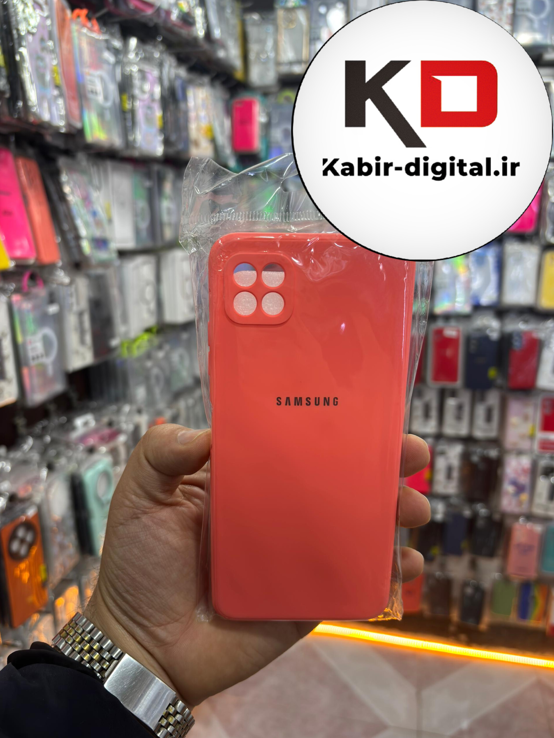 قاب گوشی Galaxy A22 4G سامسونگ سیلیکونی های کپی هلویی محافظ لنزدار