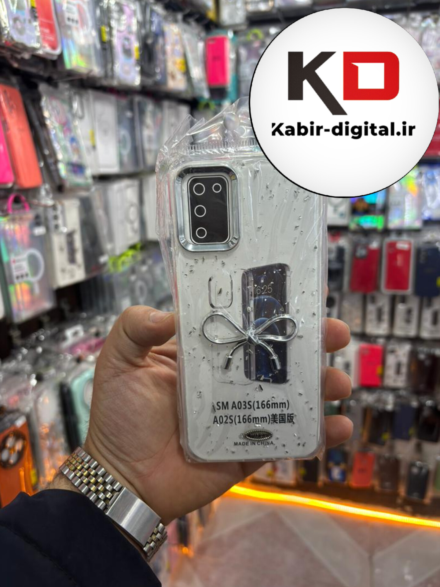 قاب گوشی Galaxy A02s /A03s سامسونگ لاکچری شفاف رزینی طرح شاین لنز کرومی طرح پاپیون