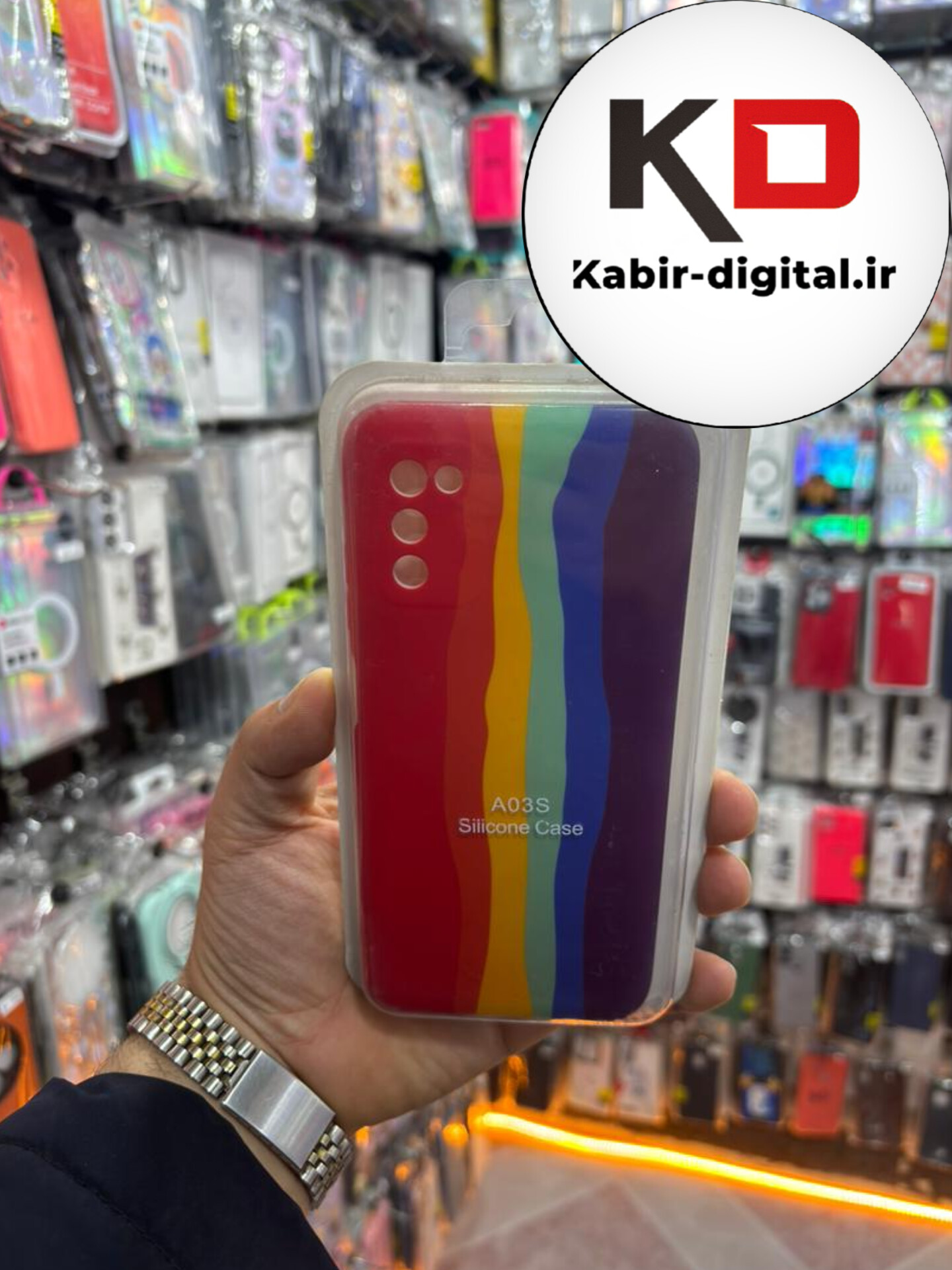 قاب گوشی Galaxy A02s / A03s سامسونگ سیلیکونی های کپی آبرنگی رنگین کمانی زیربسته محافظ لنزدار