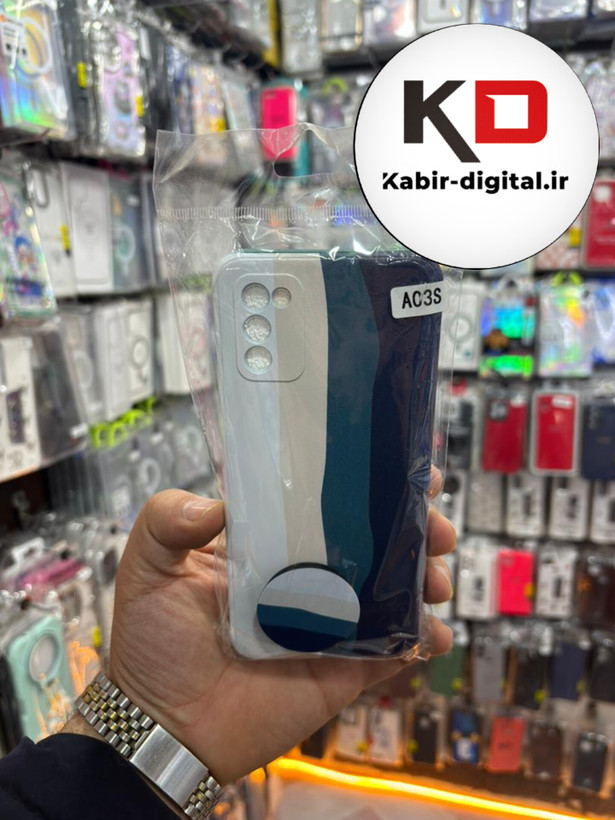 قاب گوشی Galaxy A02s / A03s سامسونگ فانتزی برجسته طرح رنگین کمان به همراه پاپ سوکت