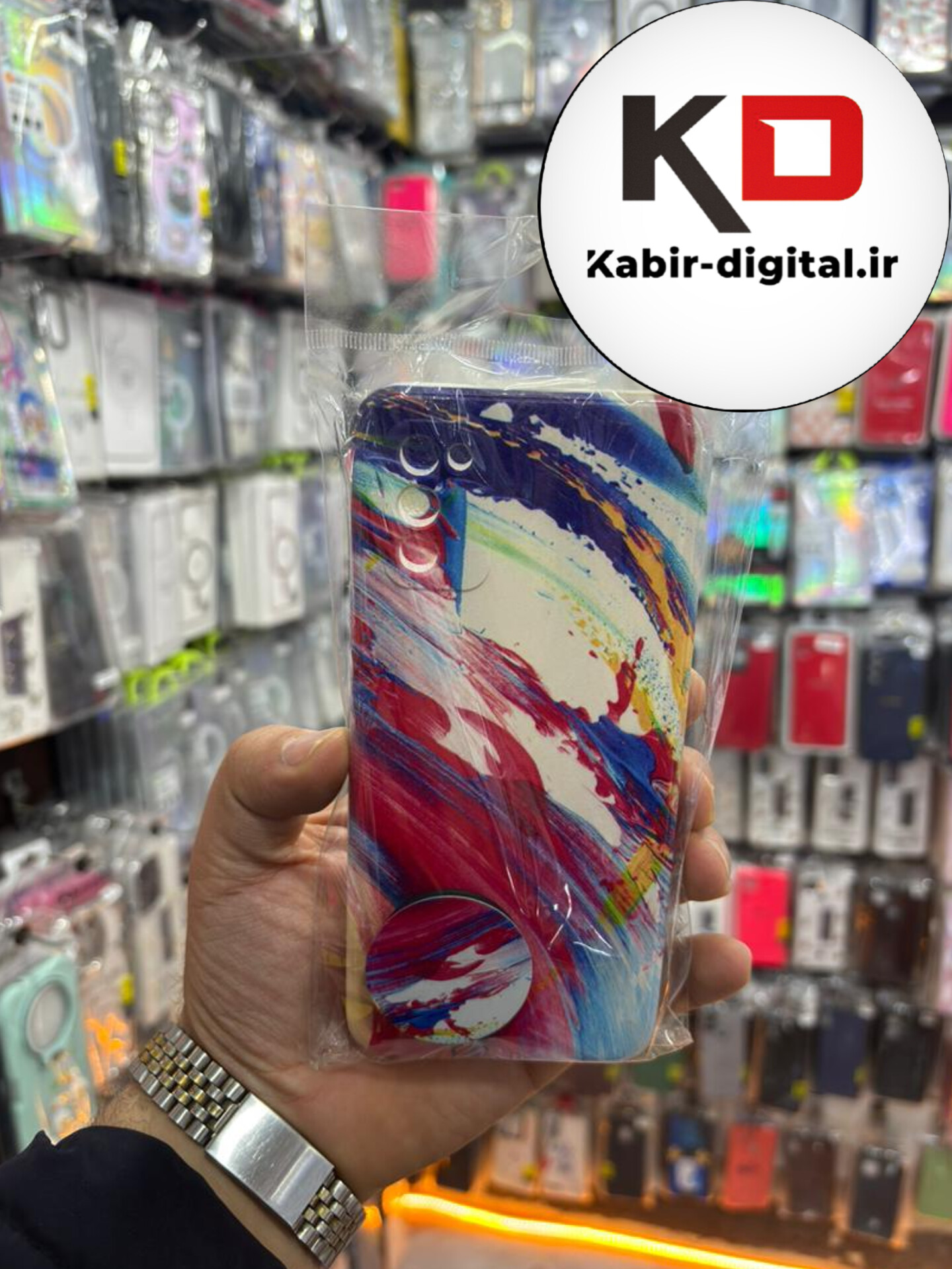 قاب گوشی Galaxy A02s / A03s سامسونگ فانتزی برجسته طرح رنگین کمان به همراه پاپ سوکت