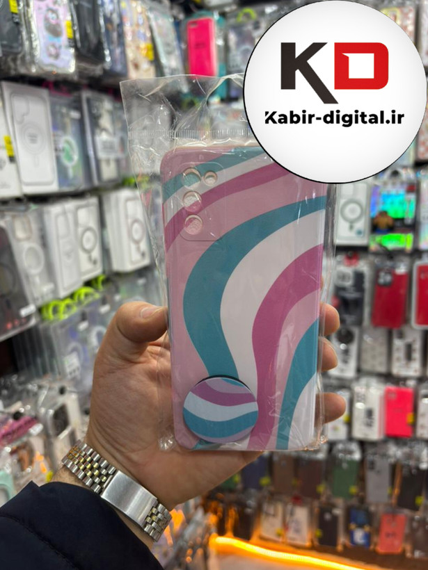 قاب گوشی Galaxy A02s / A03s سامسونگ فانتزی برجسته طرح رنگین کمان به همراه پاپ سوکت