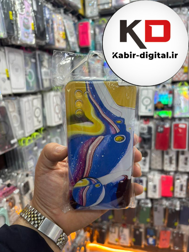 قاب گوشی Galaxy A02s / A03s سامسونگ فانتزی برجسته طرح رنگین کمان به همراه پاپ سوکت