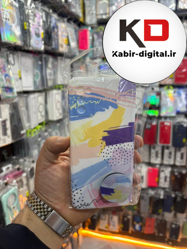 قاب گوشی Galaxy A02s / A03s سامسونگ فانتزی برجسته طرح رنگین کمان به همراه پاپ سوکت