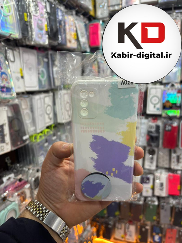 قاب گوشی Galaxy A02s / A03s سامسونگ فانتزی برجسته طرح رنگین کمان به همراه پاپ سوکت
