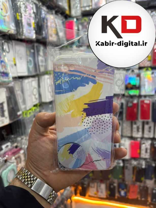قاب گوشی Galaxy A02s / A03s سامسونگ فانتزی برجسته طرح رنگین کمان به همراه پاپ سوکت