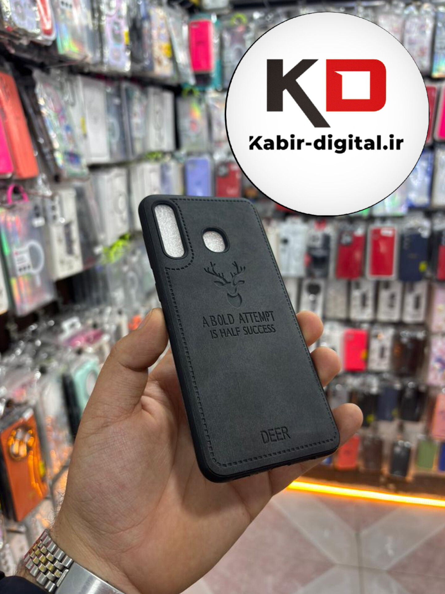 قاب گوشی Galaxy A20 / A30 سامسونگ طرح ژله ای پارچه ای گوزنی مشکی
