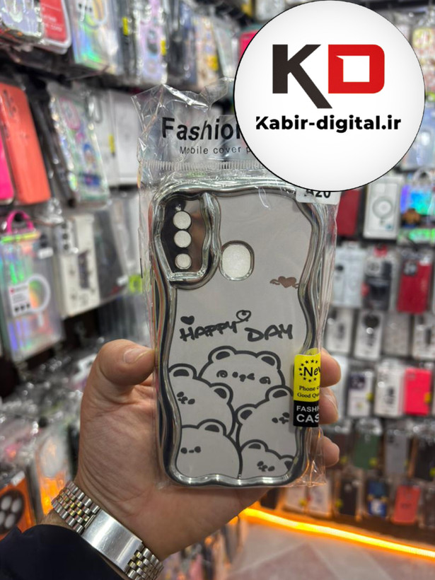 قاب گوشی Galaxy A20 / A30 سامسونگ طرح کرومی بالشتی طرح عروسکی محافظ لنز دار
