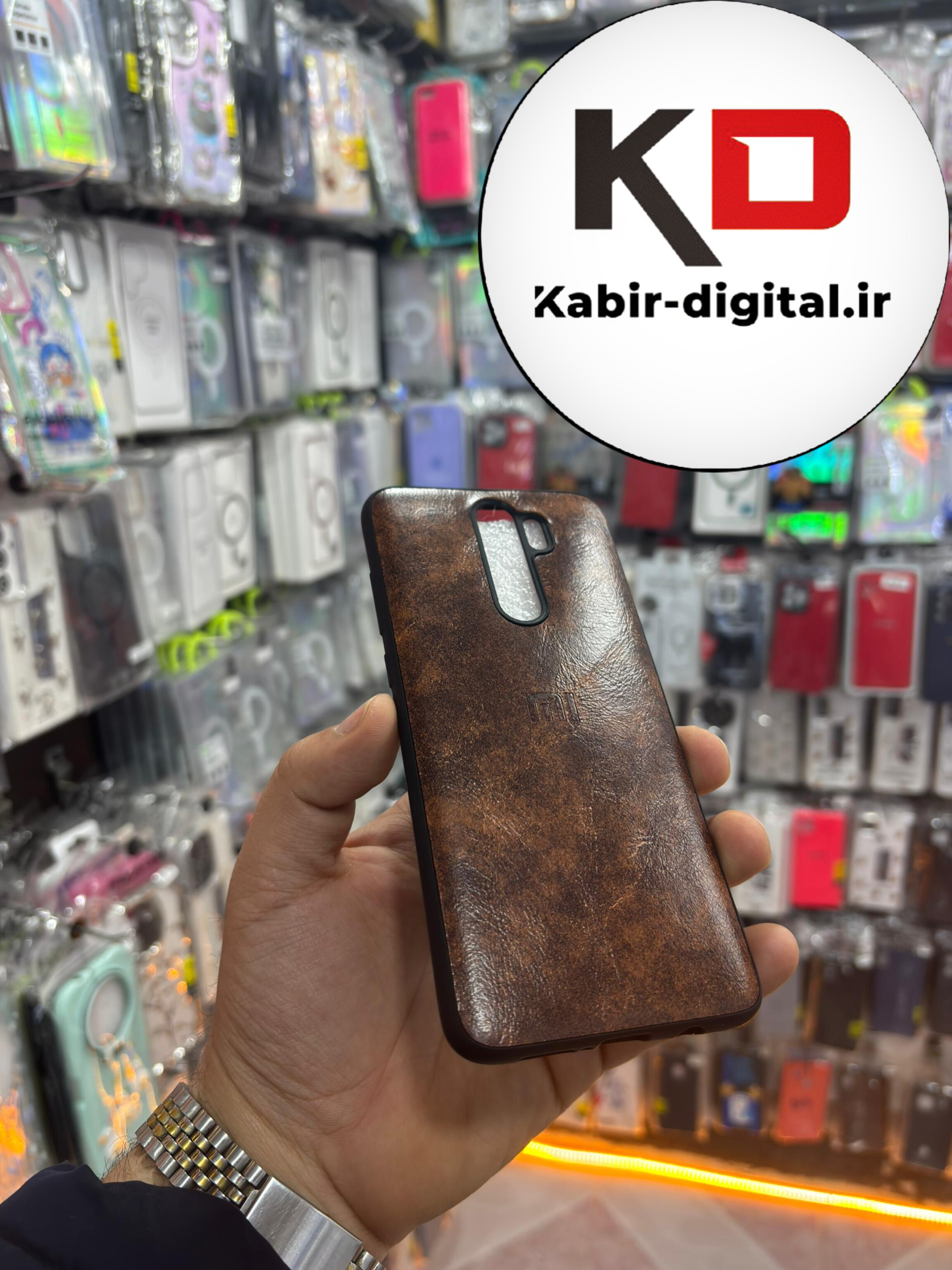 قاب گوشی Note 8  Pro شیائومی طرح چرمی محافظ لنزدار قهوه ایی