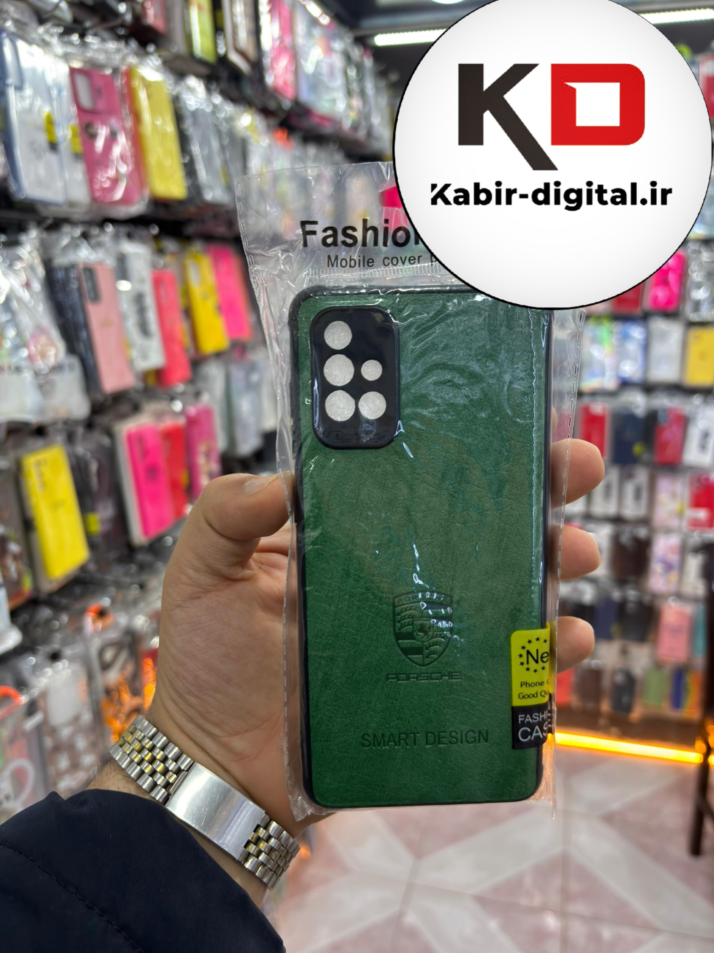 قاب گوشی Galaxy A71 سامسونگ اورجینال طرح چرمی پورشه  محافظ لنزدار
