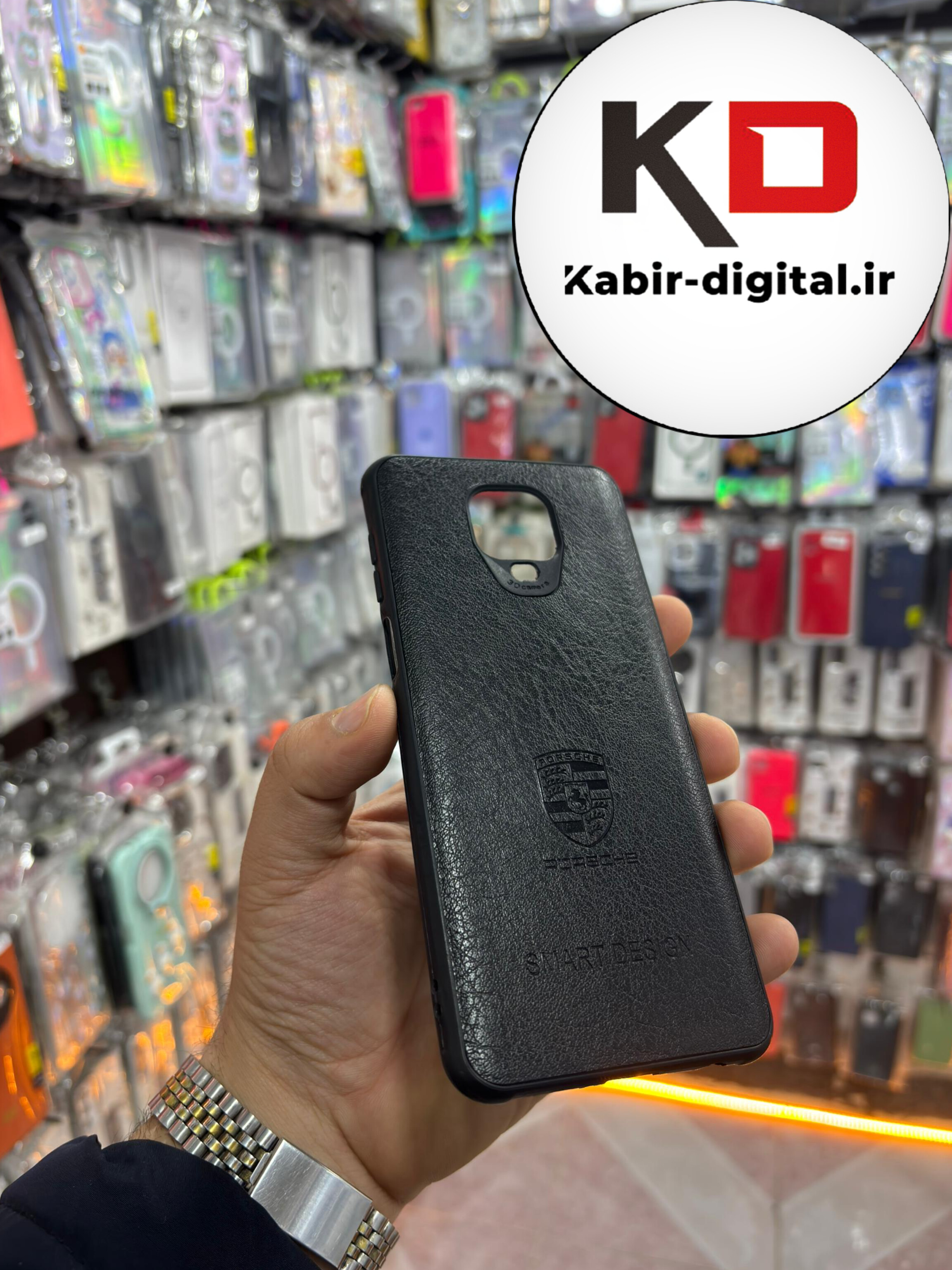 قاب گوشی Note 9s / Note 9 Pro شیائومی طرح چرم پورشه مشکی