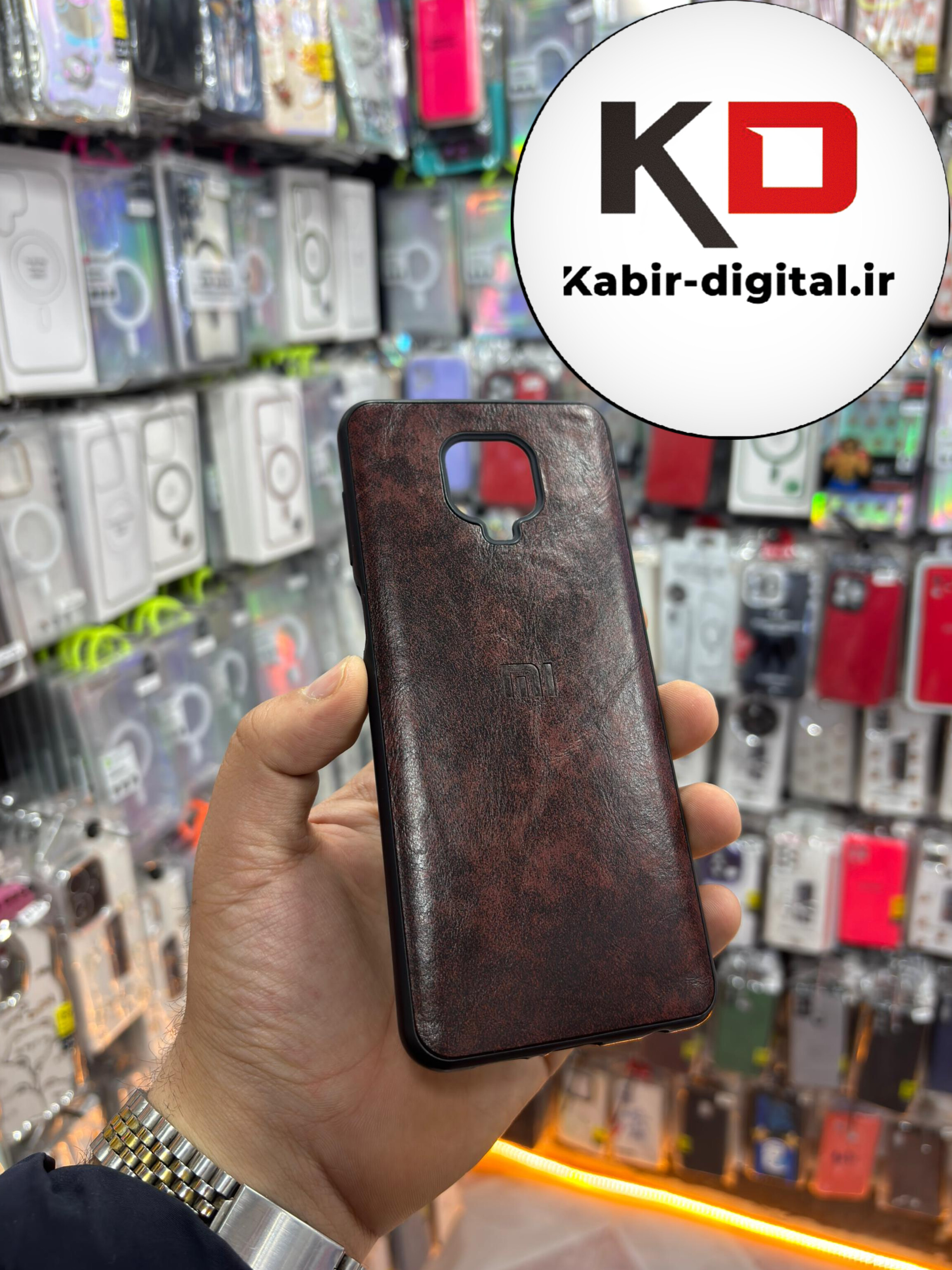 قاب گوشی Note 9s / Note 9 Pro شیائومی طرح چرم ساده دور ژله ایی قهوه ایی تیره