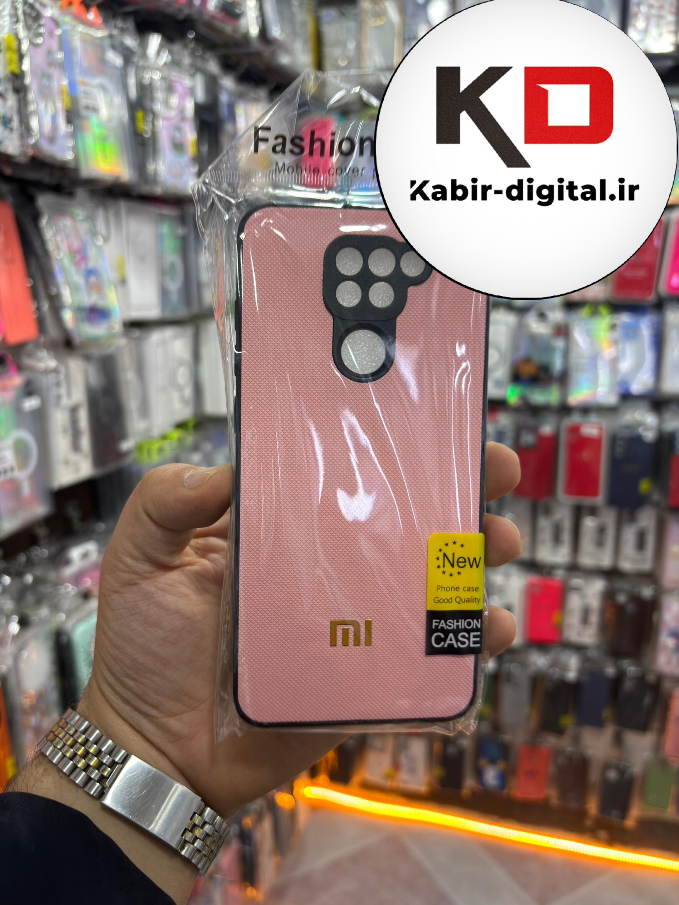 قاب گوشی Note 9 شیائومی اورجینال چرمی سخت Hard سوزنی محافظ لنزدار صورتی