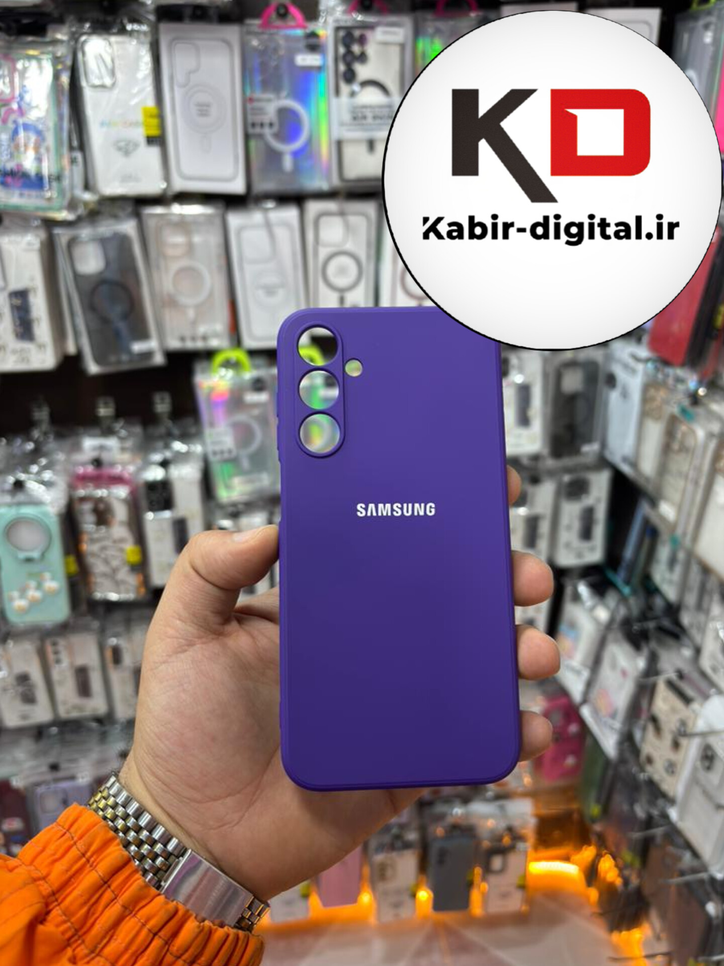 قاب گوشی Galaxy A25 سامسونگ سیلیکونی اورجینال سورا SORA پاک کنی درجه یک زیربسته محافظ لنز دار بنفش