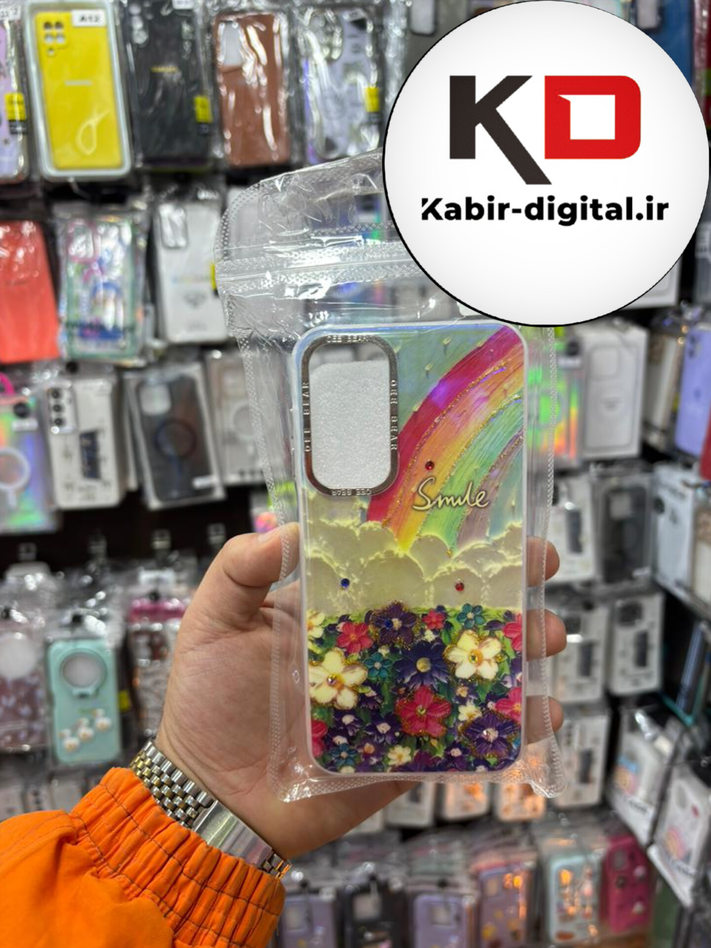 قاب گوشی Galaxy A25 سامسونگ مدل پروانه بابونه رنگین کمان Babooneh Butterfly Ruby استنشو