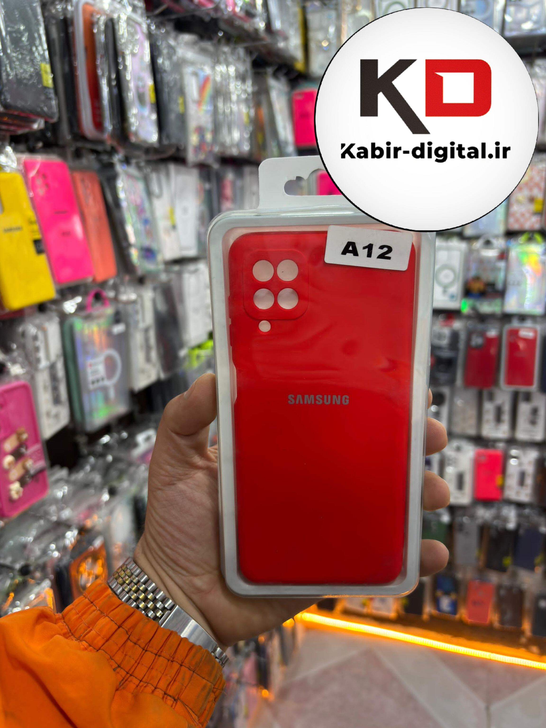 قاب گوشی Galaxy A12 / M12 سامسونگ طرح سیلیکونی محافظ لنزدار قرمز