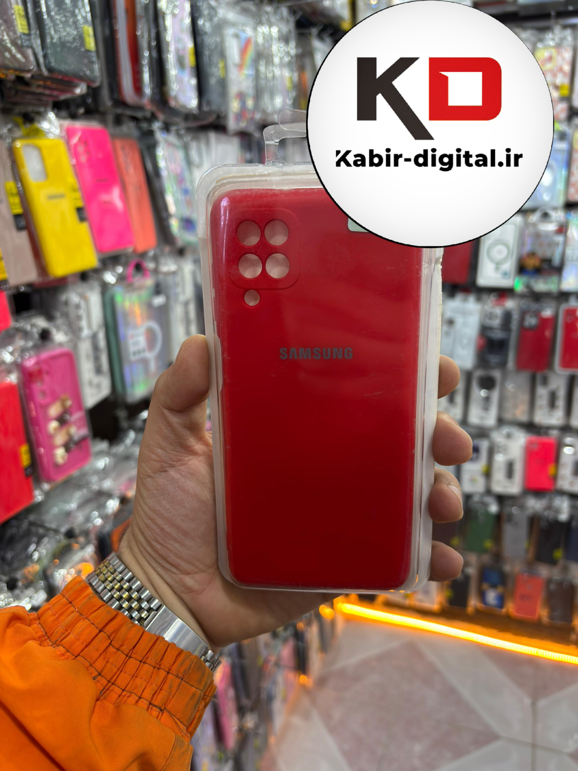 قاب گوشی Galaxy A12 / M12 سامسونگ طرح سیلیکونی محافظ لنزدار قرمز