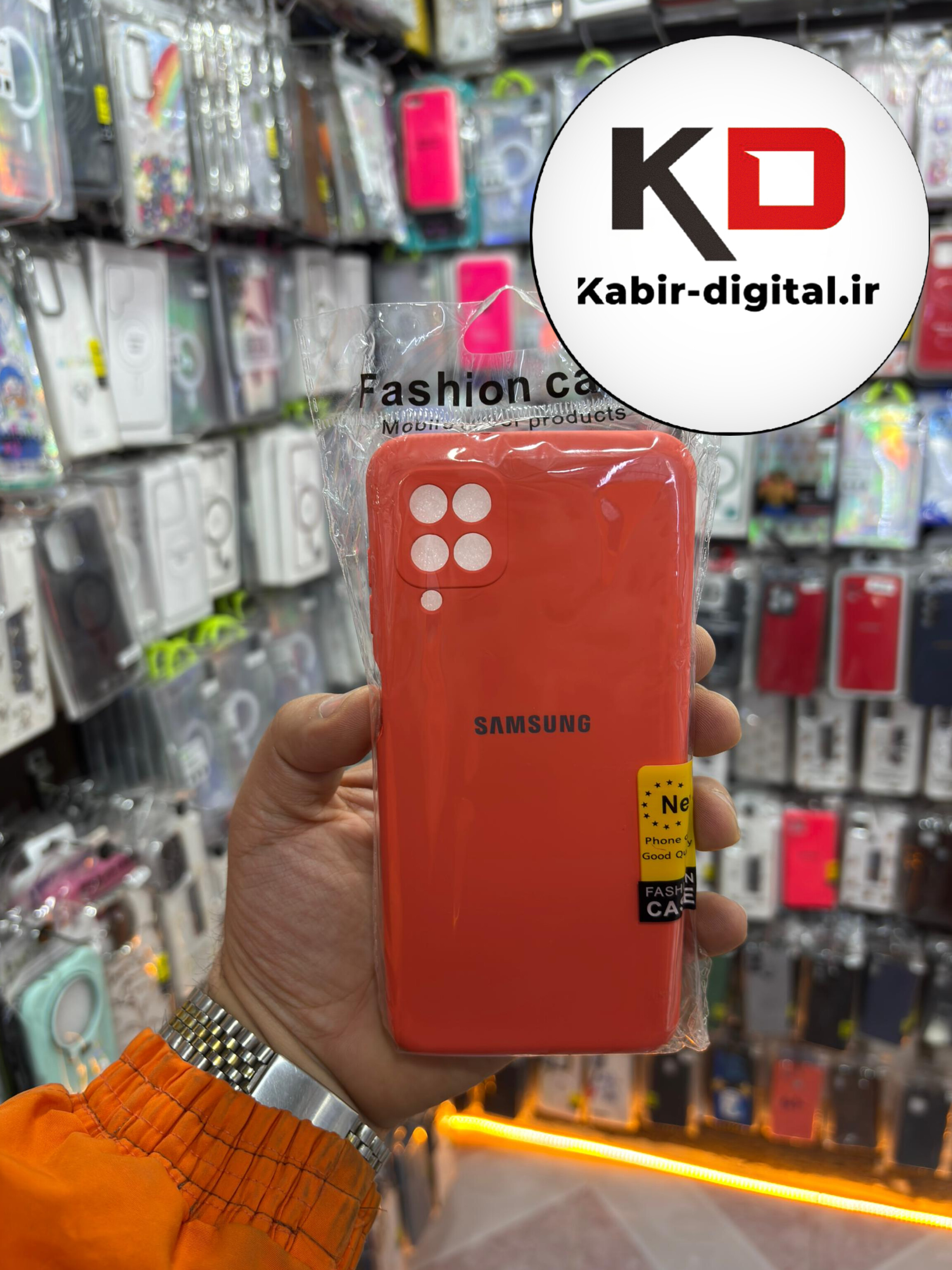 قاب گوشی Galaxy A12 / M12 سامسونگ طرح سیلیکونی محافظ لنزدار نارنجی