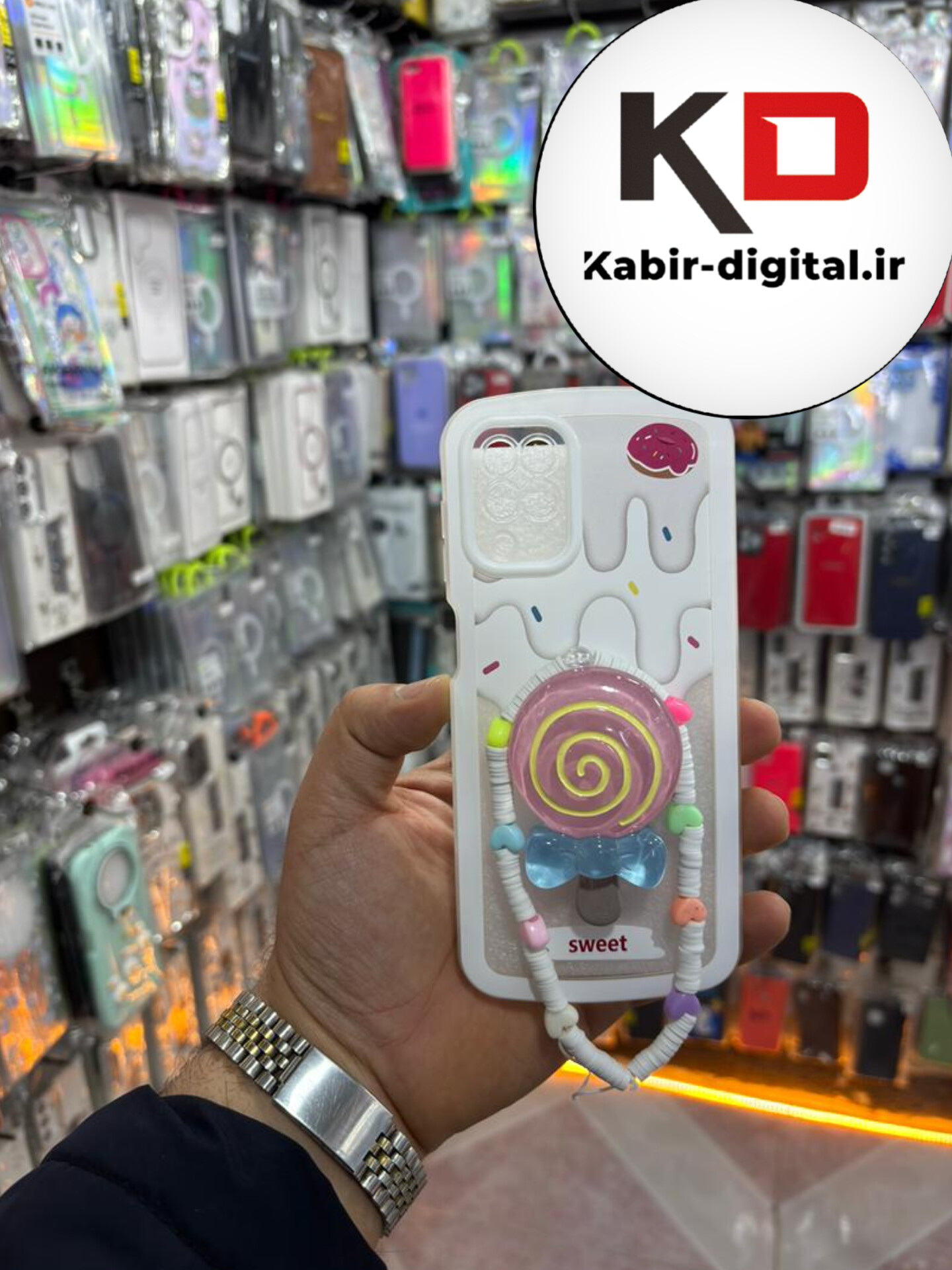 قاب گوشی Galaxy A12 / M12 سامسونگ سیلیکونی طرح بستنی و آبنبات پاپ سوکت دار همراه بند آویز محافظ لنزدار