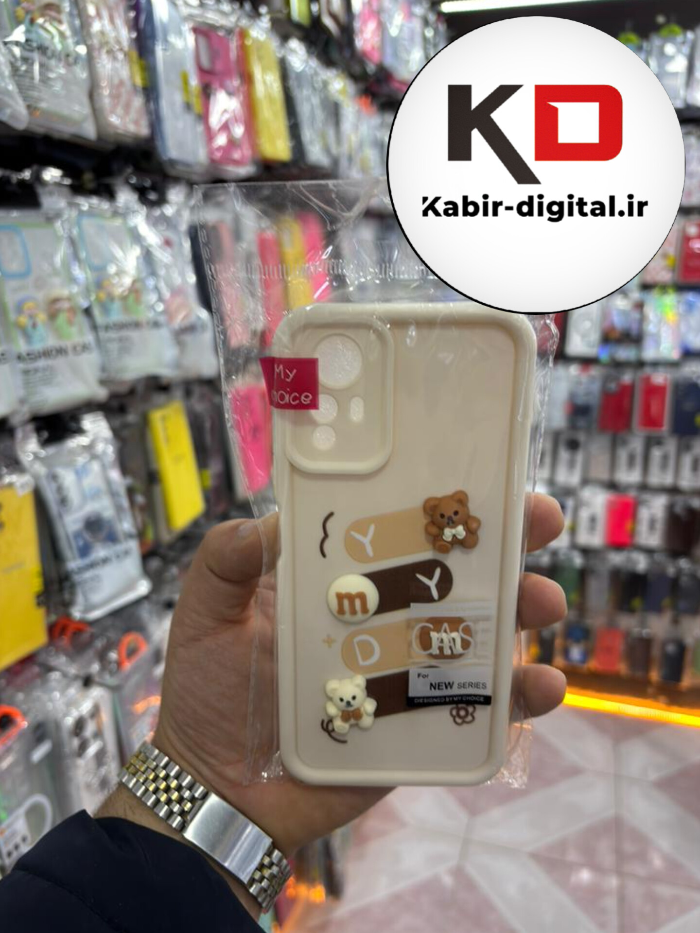 قاب گوشی Note 12s شیائومی  طرح سیلیکونی ژله ای سه بعدی برجسته عروسکی COFFEE Baby محافظ لنز دار کرم