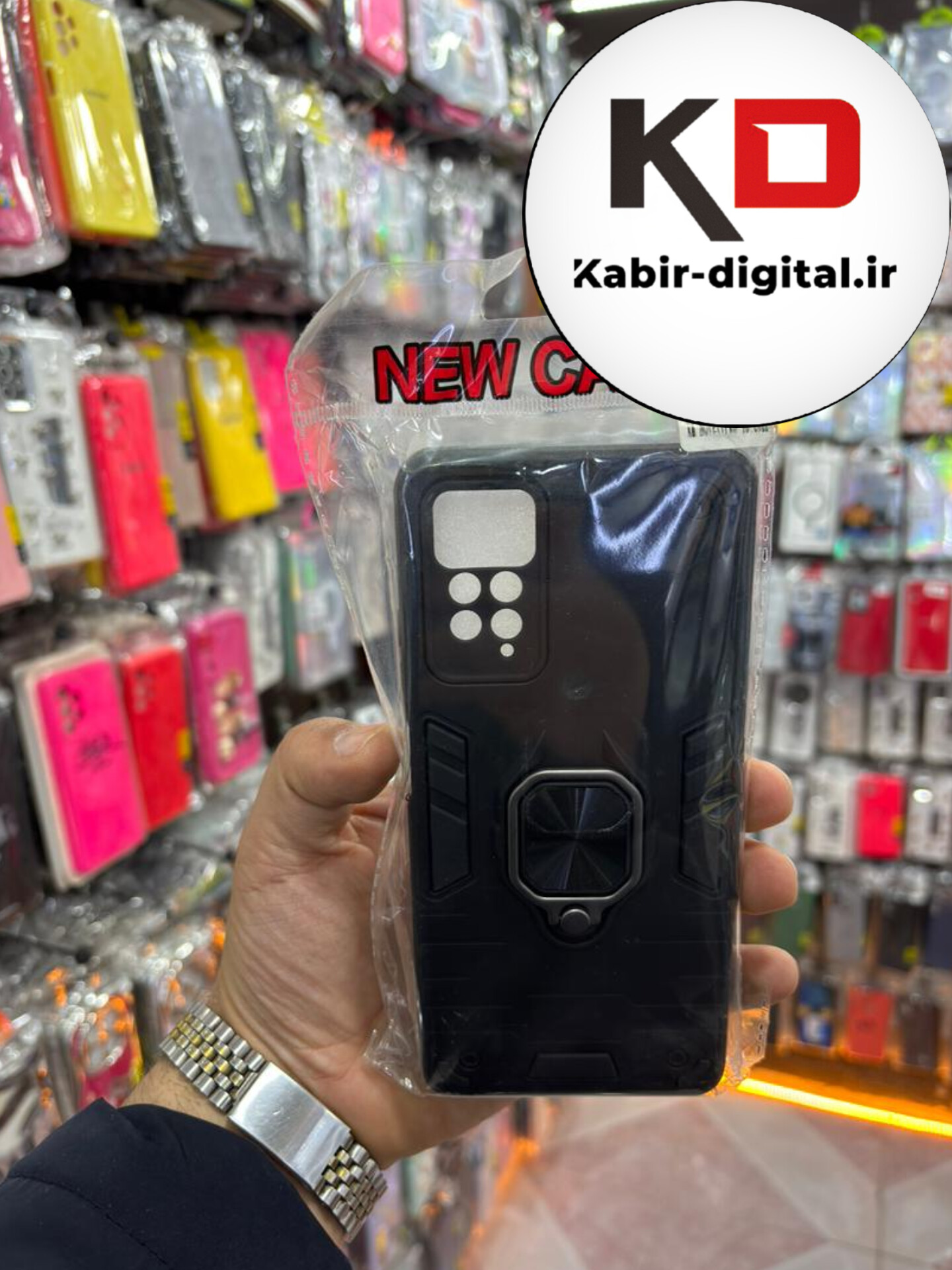 قاب گوشی Note 11 pro  / Note 12 Pro 4g شیائومی طرح ضد ضربه بتمن هولدر دار محافظ لنز دار ایربگ دار - مشکی