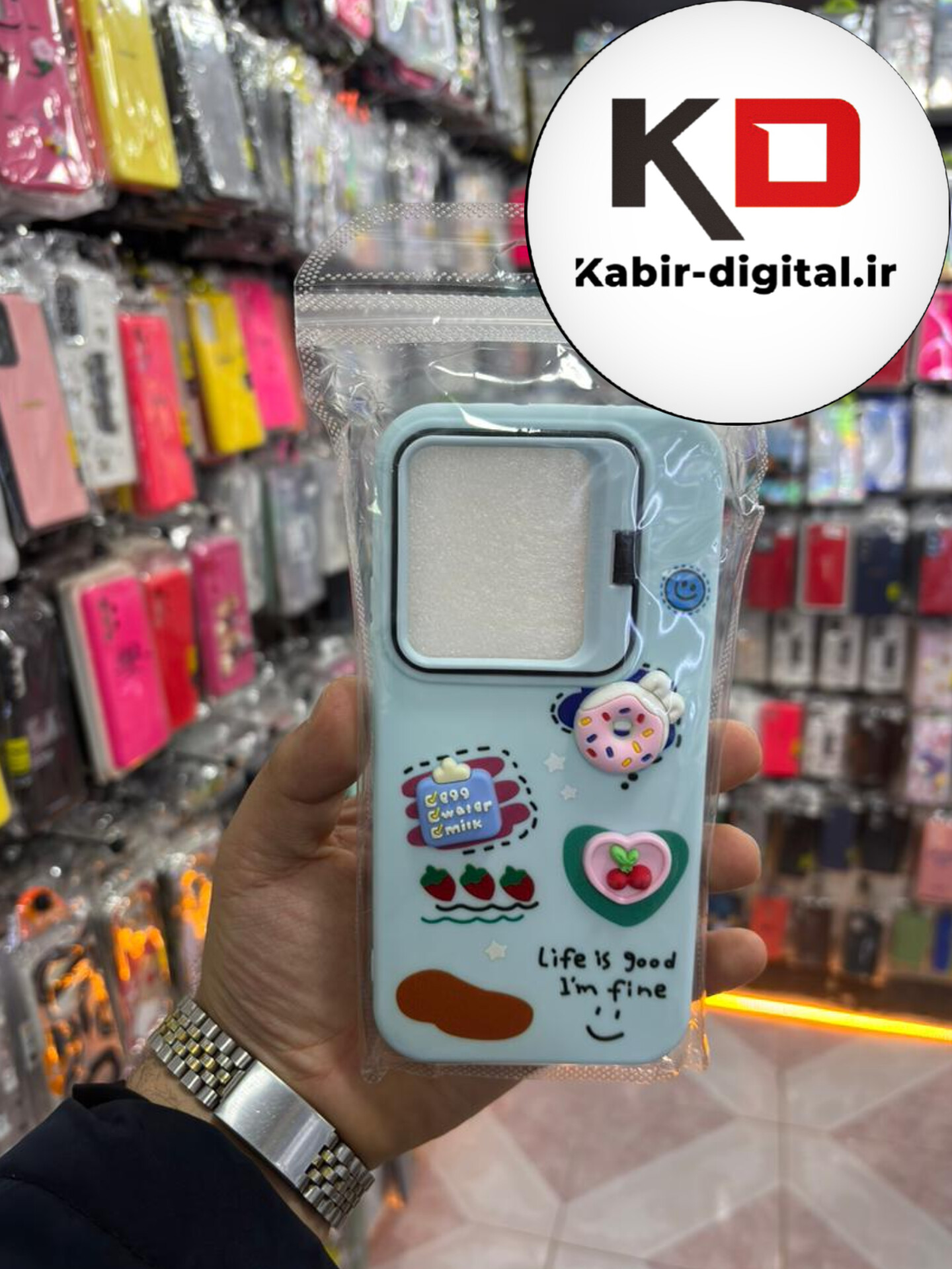 قاب گوشی Note 13 pro 4g  / POCO M6 Pro / Note 14s شیائومی سیلیکونی Stand Case پاستلی عروسکی برجسته آبی لنز استندشو