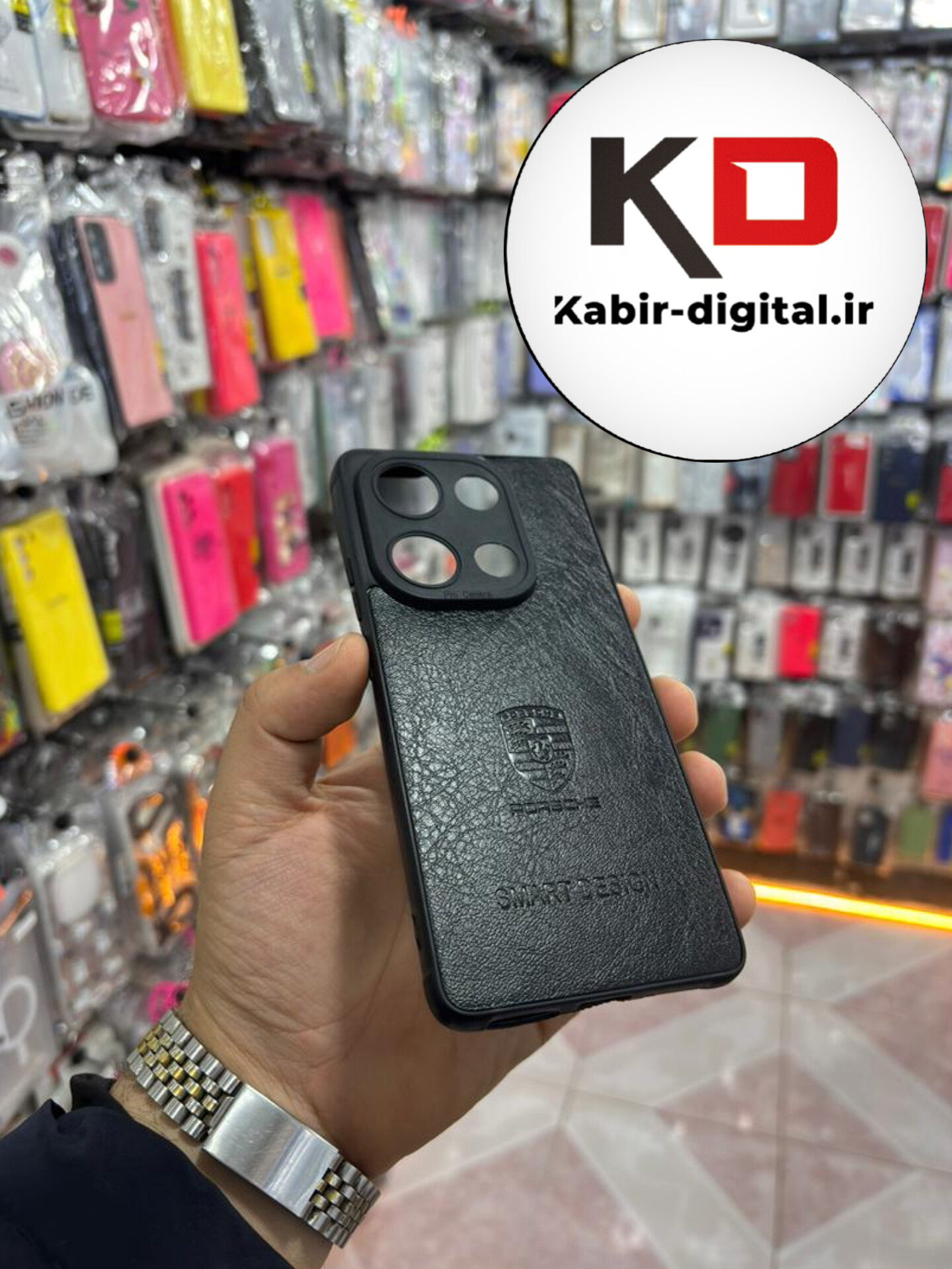 قاب گوشی Note 13 pro 4g  / POCO M6 Pro / Note 14s شیائومی  طرح دار چرمی محافظ لنز دار مشکی