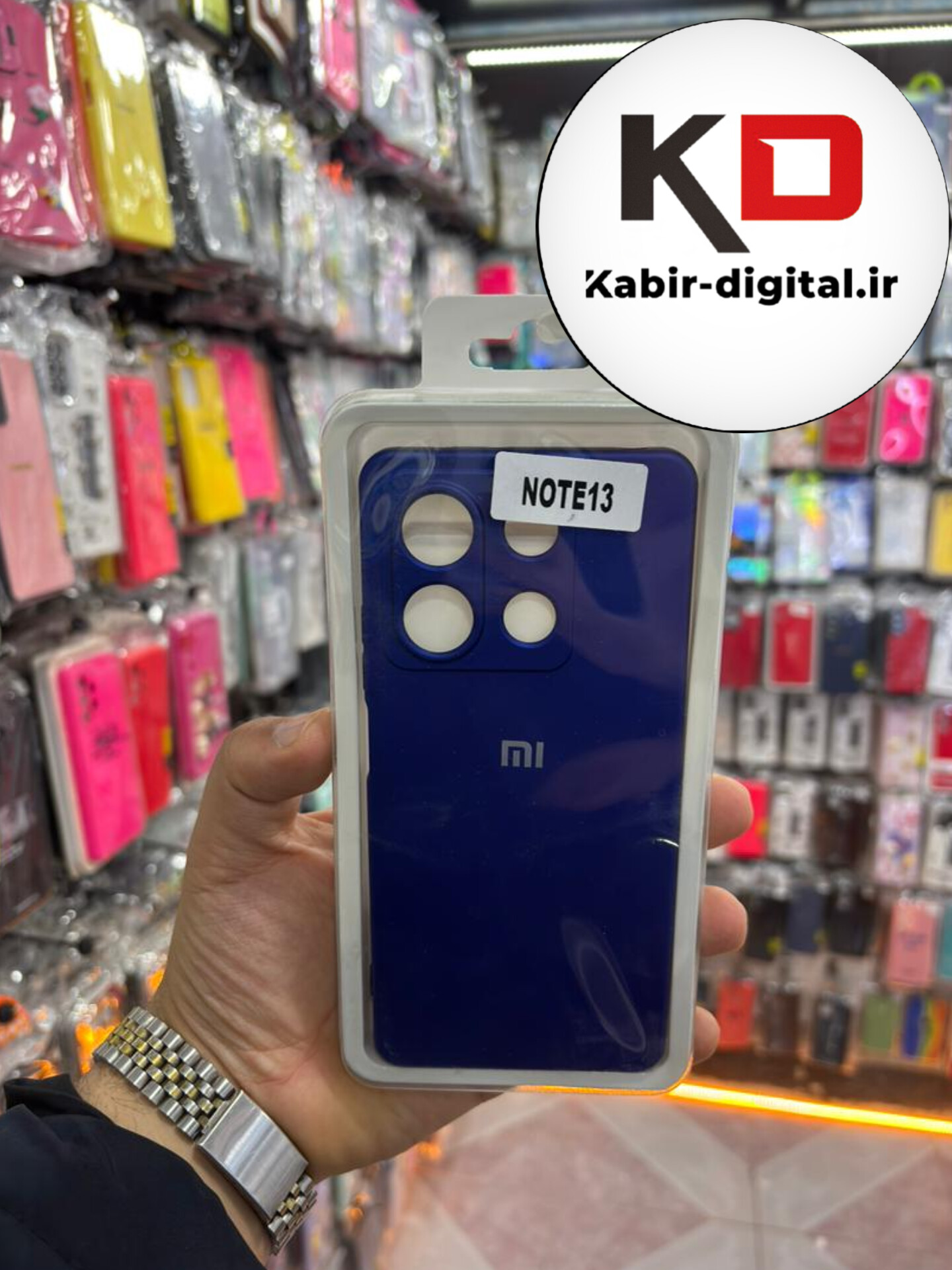قاب گوشی Note 13 4g  شیائومی سیلیکونی اورجینال پاک کنی درجه یک زیربسته محافظ لنز دار آبی پررنگ