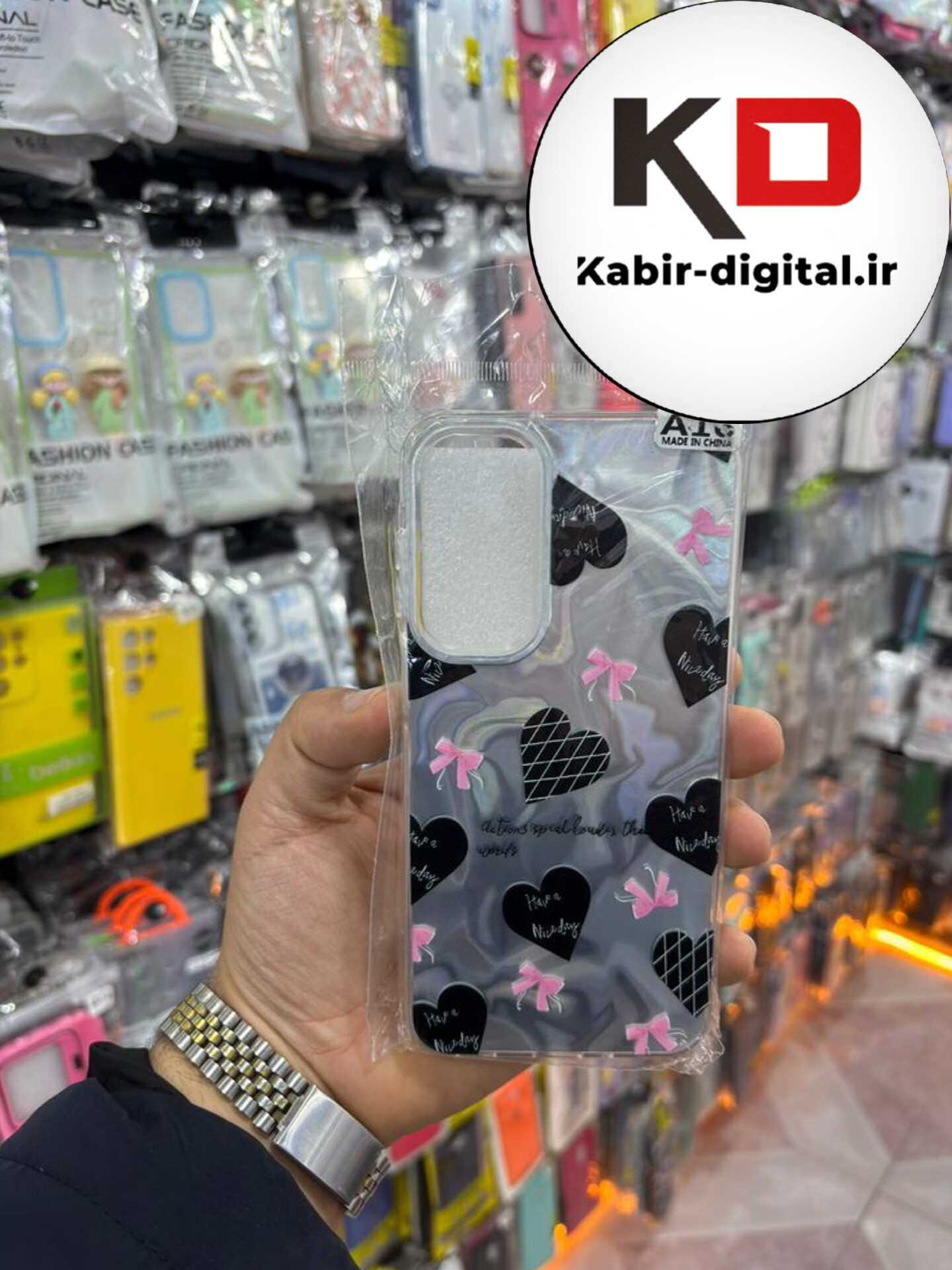 قاب گوشی Galaxy A16 / A26 / A17 سامسونگ PC Case اورجینال سه بعدی موج دار طرح قلب کیوت