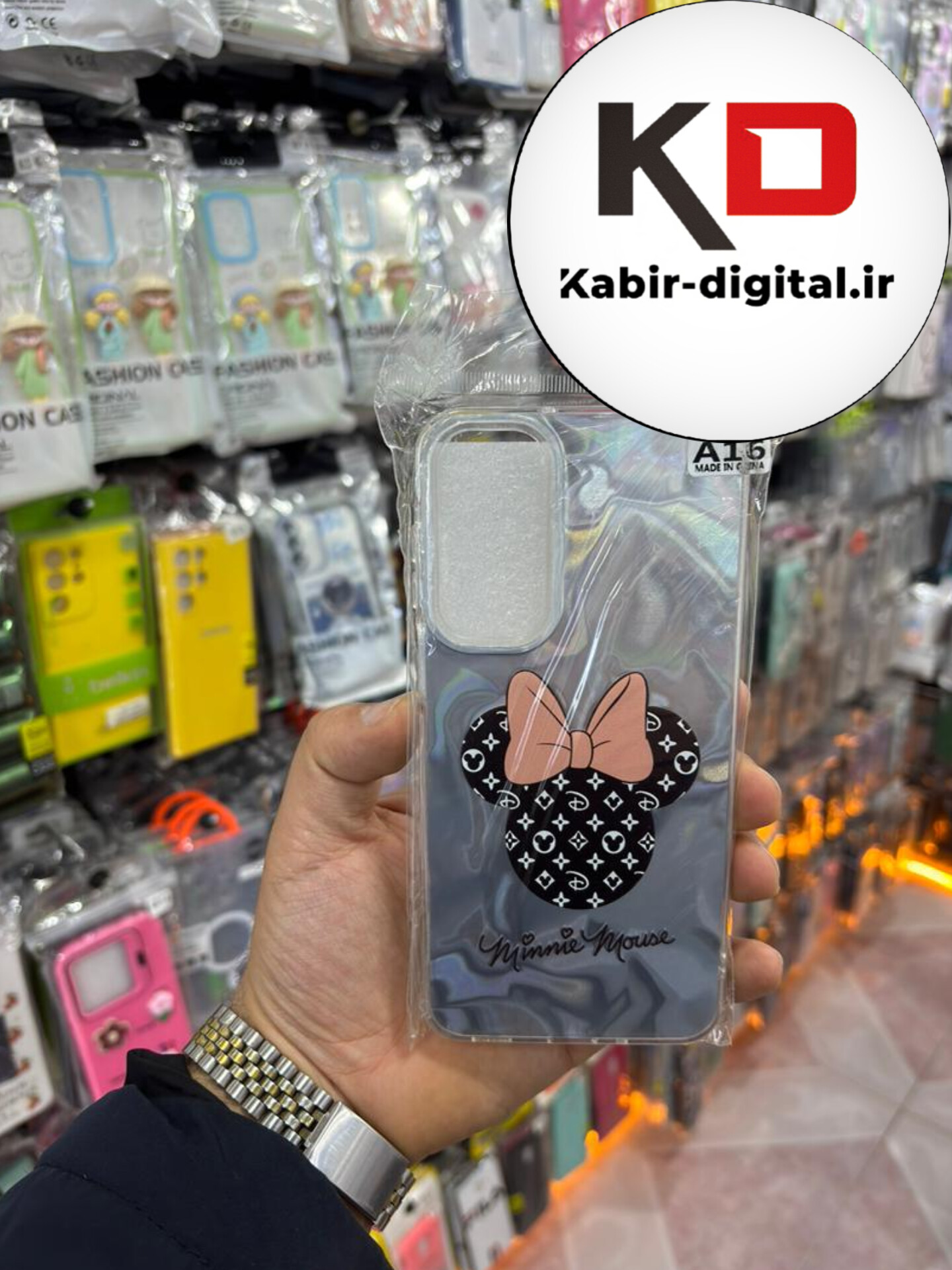 قاب گوشی Galaxy A16 / A26 / A17 سامسونگ PC Case اورجینال سه بعدی موج دار طرح میکی موس کیوت