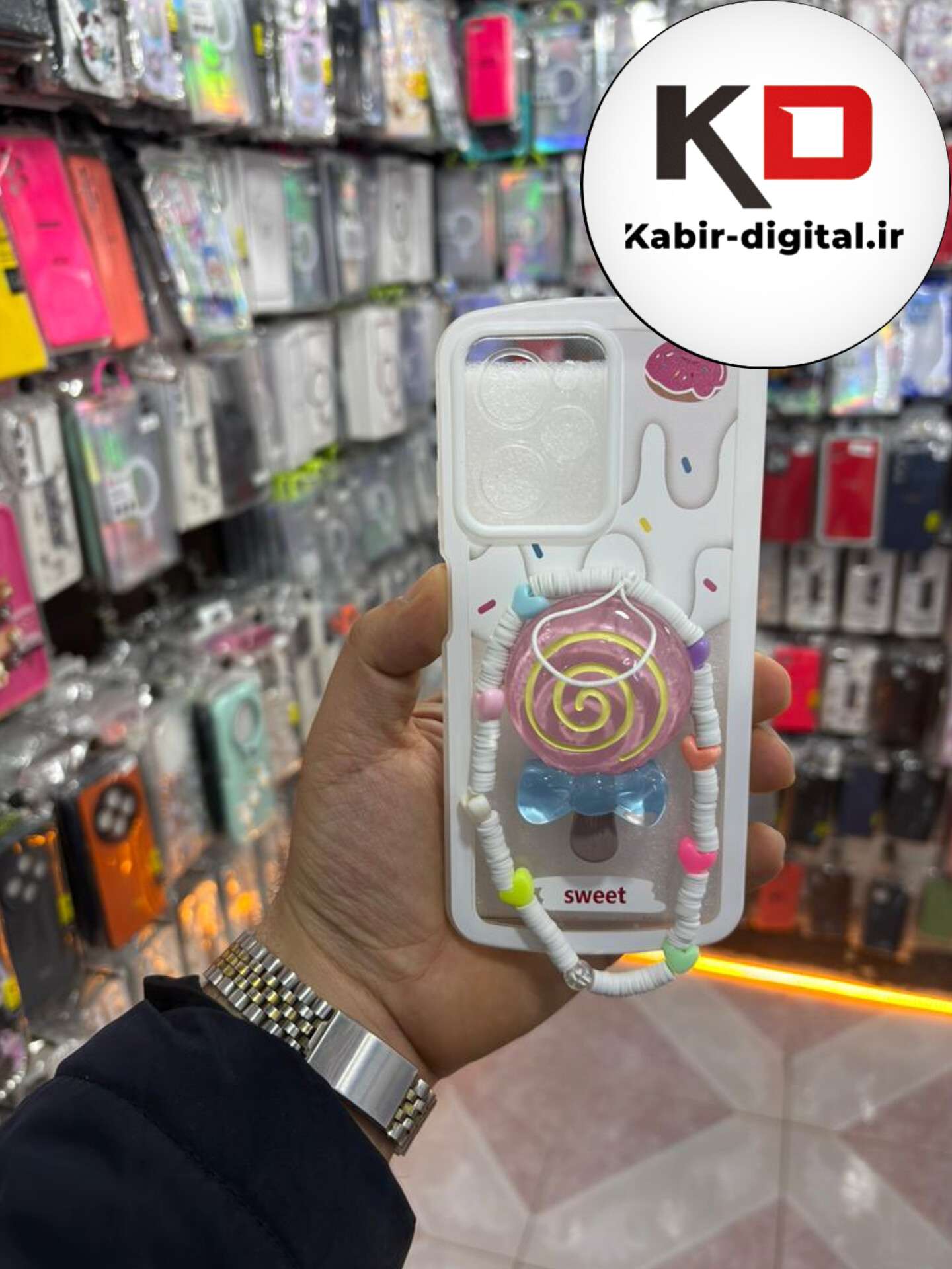 قاب گوشی POCO X5 Pro شیائومی سیلیکونی طرح بستنی و آبنبات پاپ سوکت دار همراه بند آویز محافظ لنزدار
