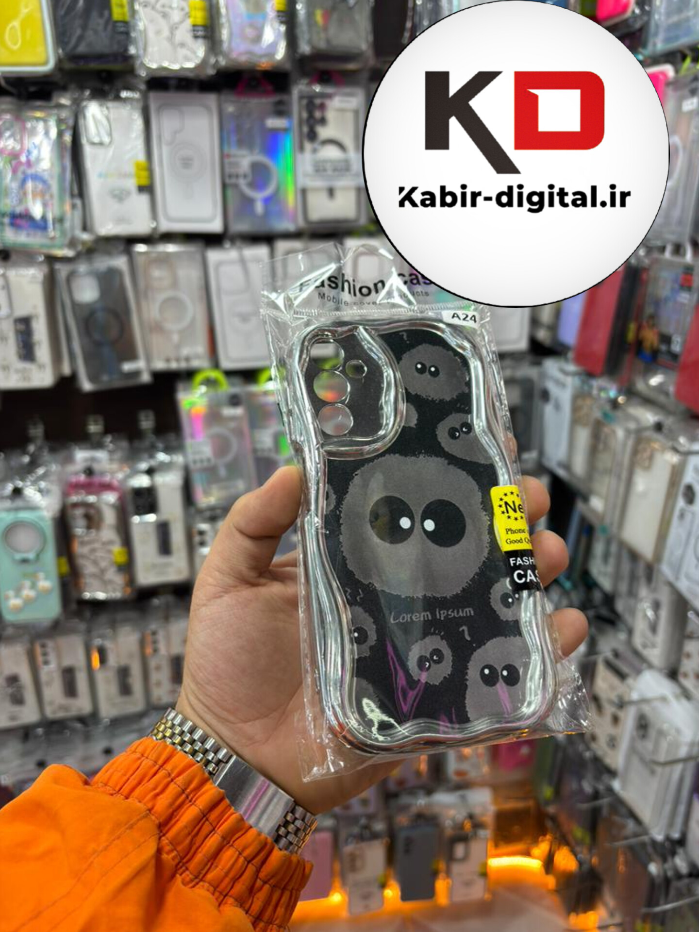 قاب گوشی Galaxy A24 سامسونگ طرح کرومی بالشتی طرح عروسکی محافظ لنز دار