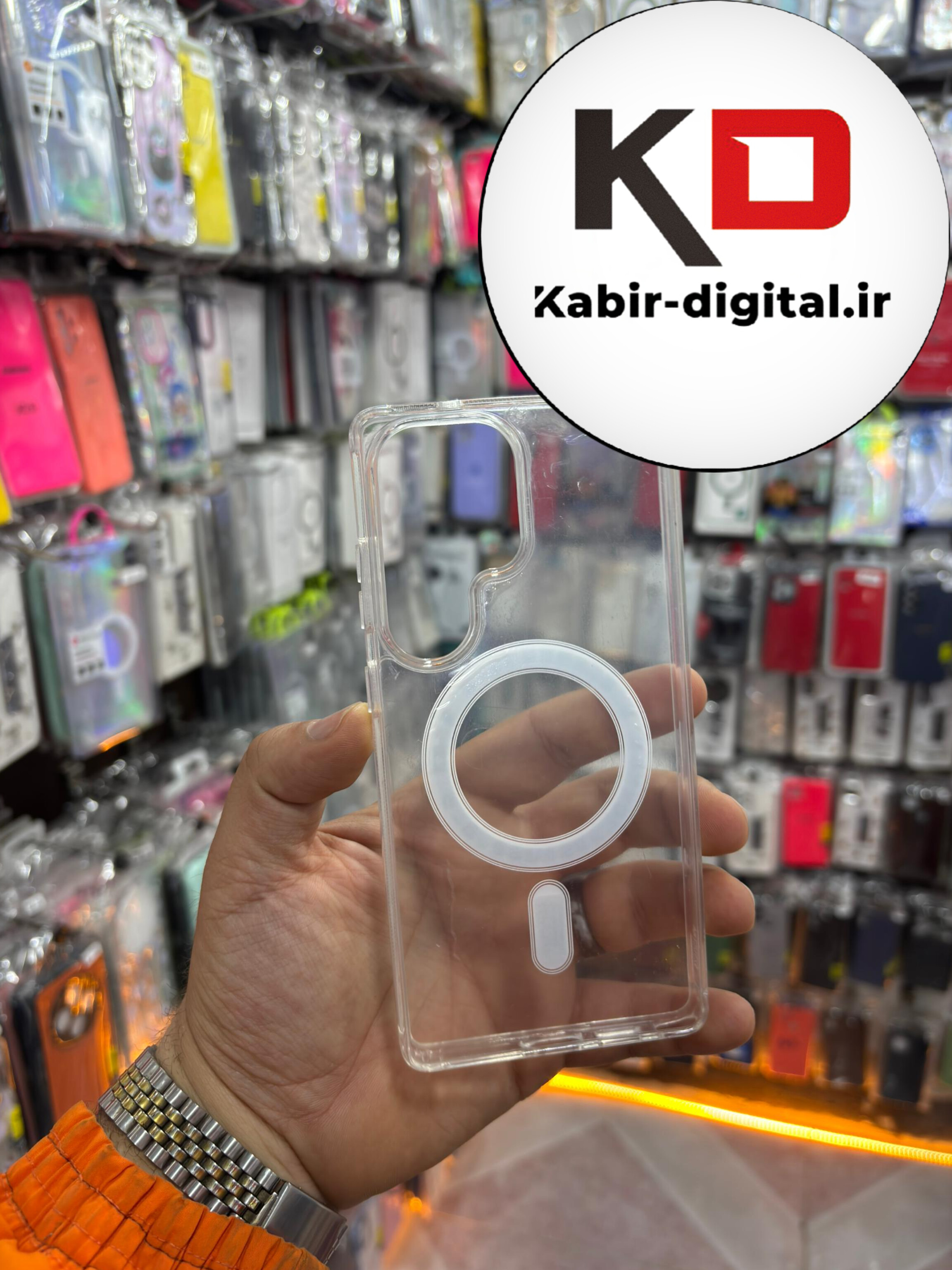 قاب گوشی Galaxy S25 Ultraسامسونگ اورجینال Magnetic دور ژله ای MagSafe شفاف (پک دار)