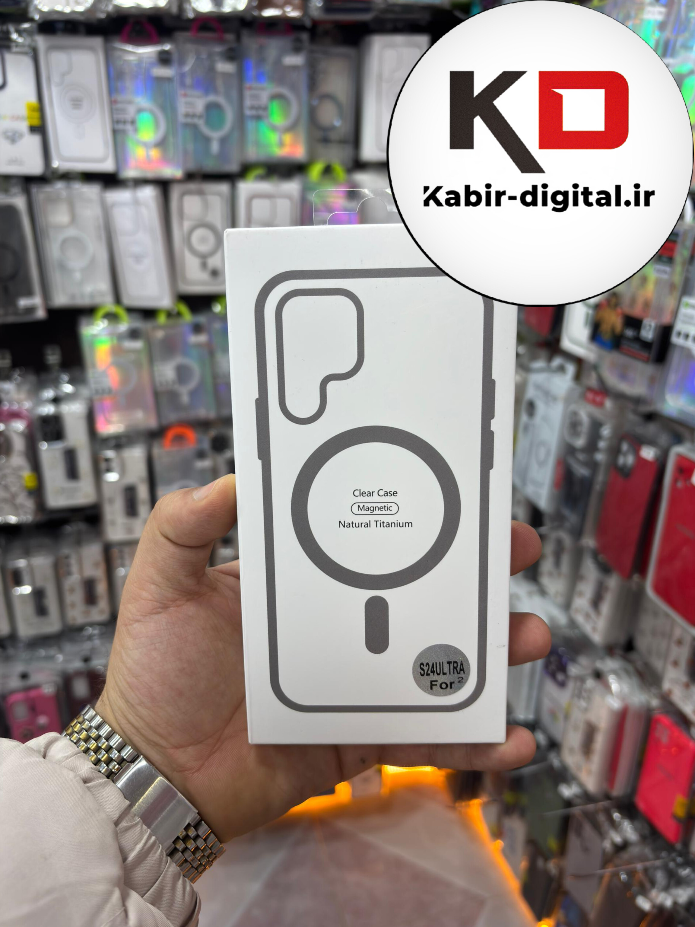 قاب گوشی Galaxy S24 Ultraسامسونگ اورجینال Magnetic دور ژله ای MagSafe طوسی(پک دار)