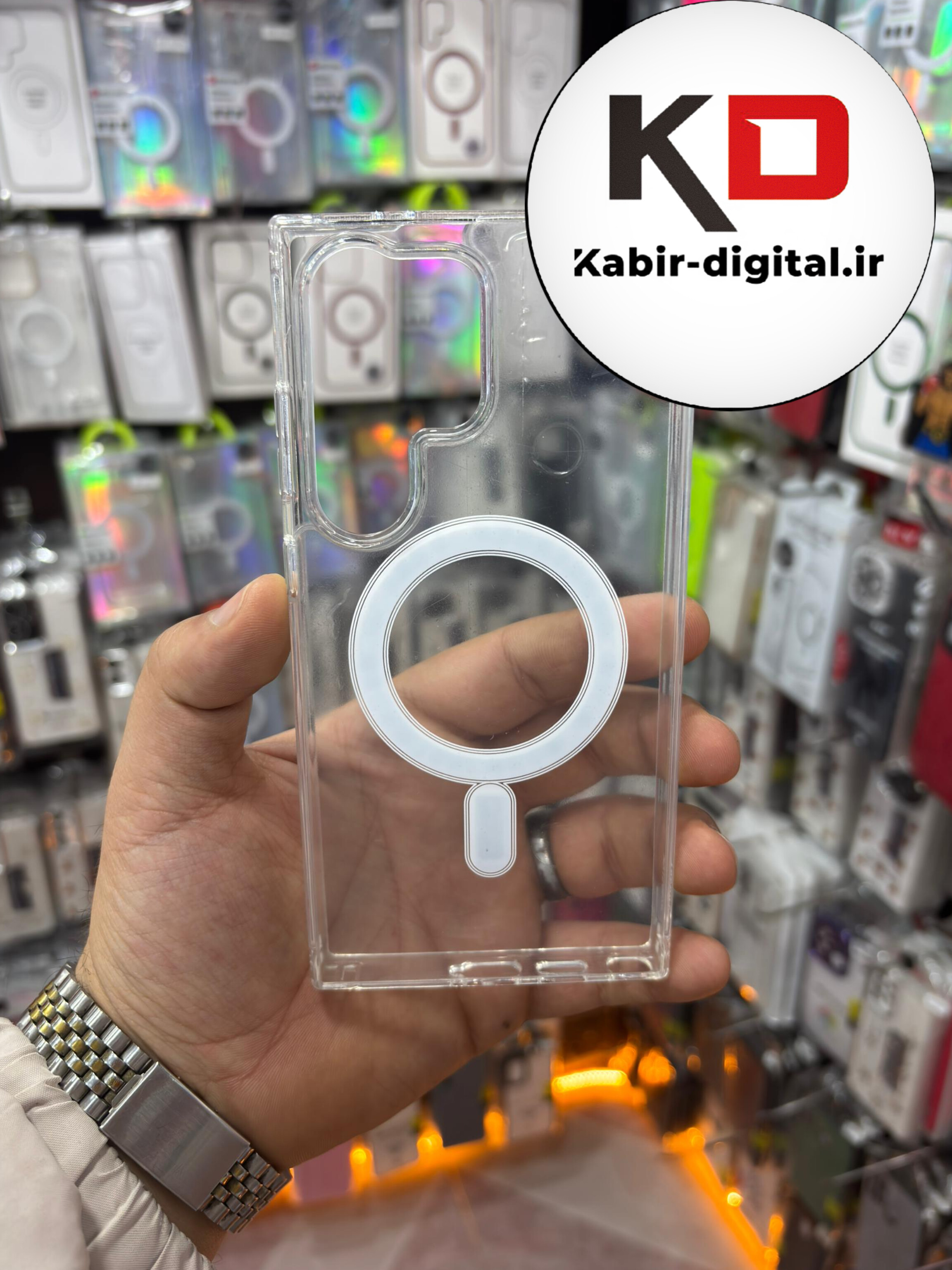قاب گوشی Galaxy S24 Ultraسامسونگ اورجینال Magnetic دور ژله ای MagSafe شفاف (پک دار)
