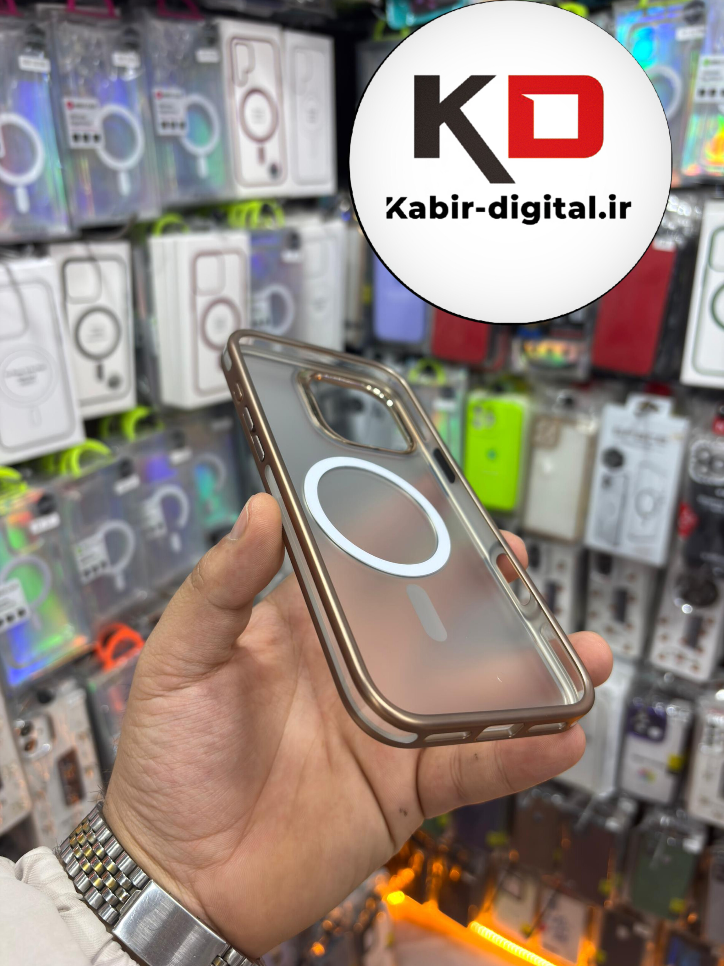 قاب گوشی iPhone 16 Pro Max آیفون Magsafe مگ سیف اورجینال لنز کربن مات صحرایی
