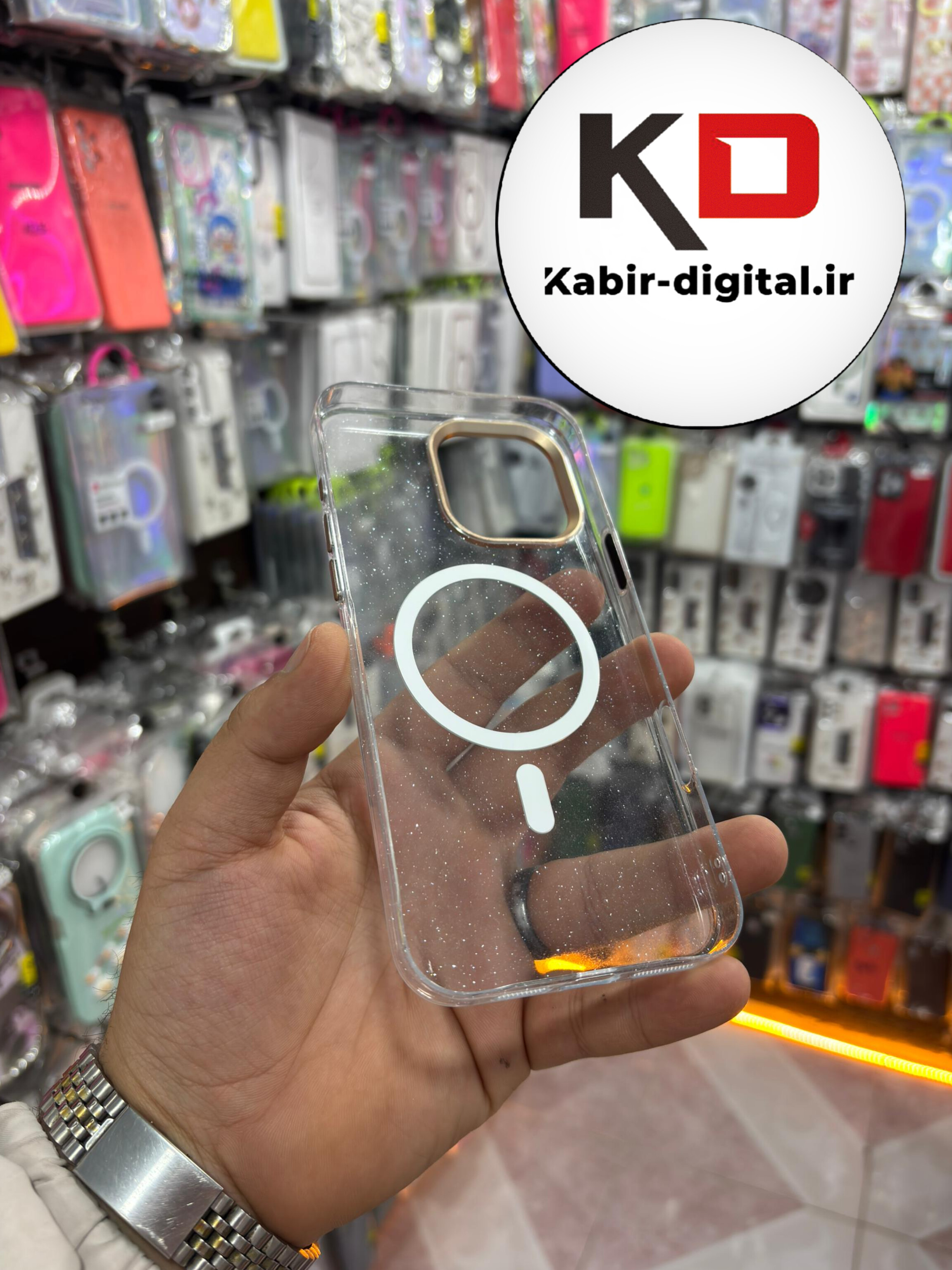 قاب گوشی iPhone 16 Pro Max آیفون شفاف شاین لنز کرومی مگ سیف دار اورجینال Unique Case شفاف