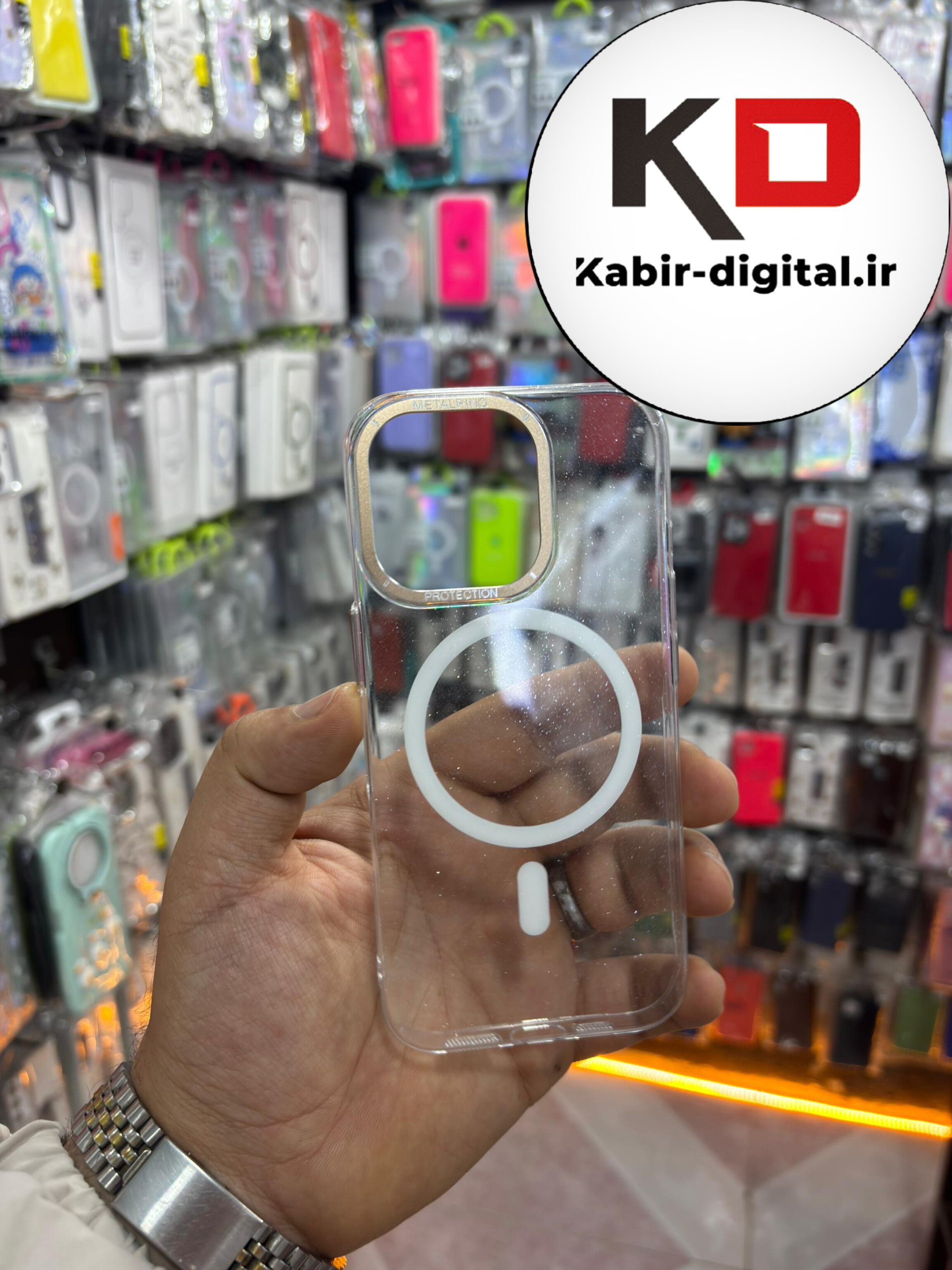 قاب گوشی iPhone 16 Pro آیفون شفاف شاین لنز کرومی مگ سیف دار اورجینال Unique Case