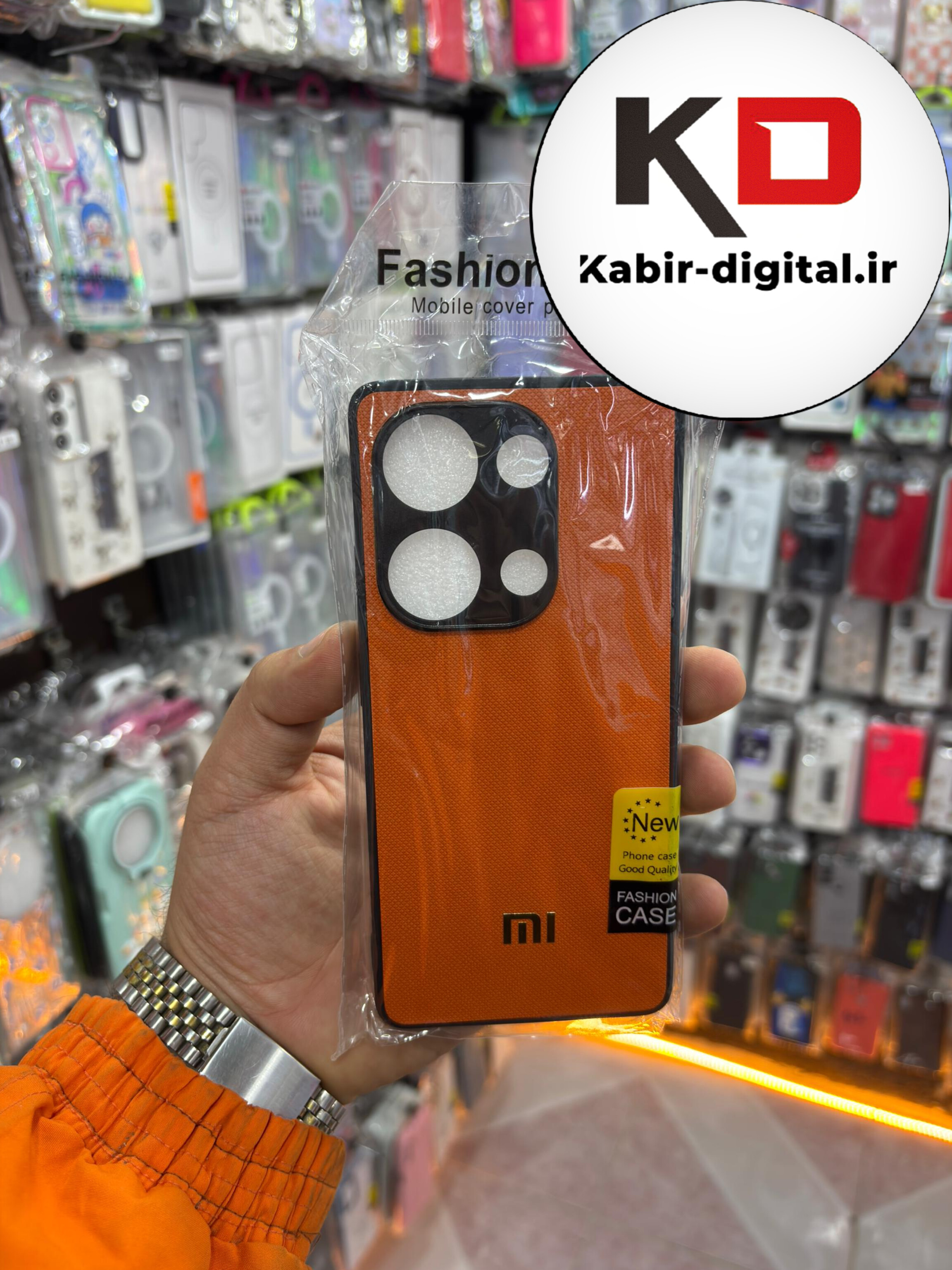 قاب گوشی Note 13 Pro 4g /  POCO M6 Pro /  Note 14s شیائومی اورجینال چرمی سخت Hard سوزنی محافظ لنزدار عسلی