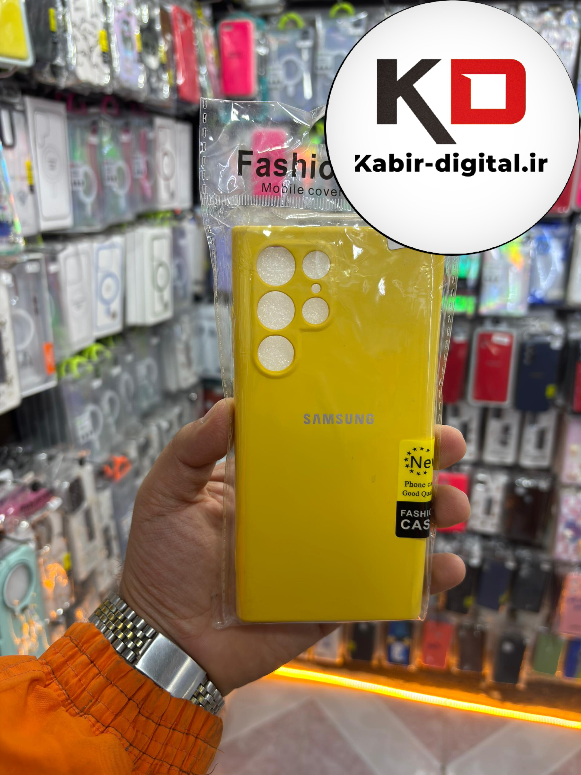 قاب گوشی Galaxy S22 Ultraسامسونگ سیلیکونی اورجینال پاک کنی درجه یک زیربسته محافظ لنز دار زرد
