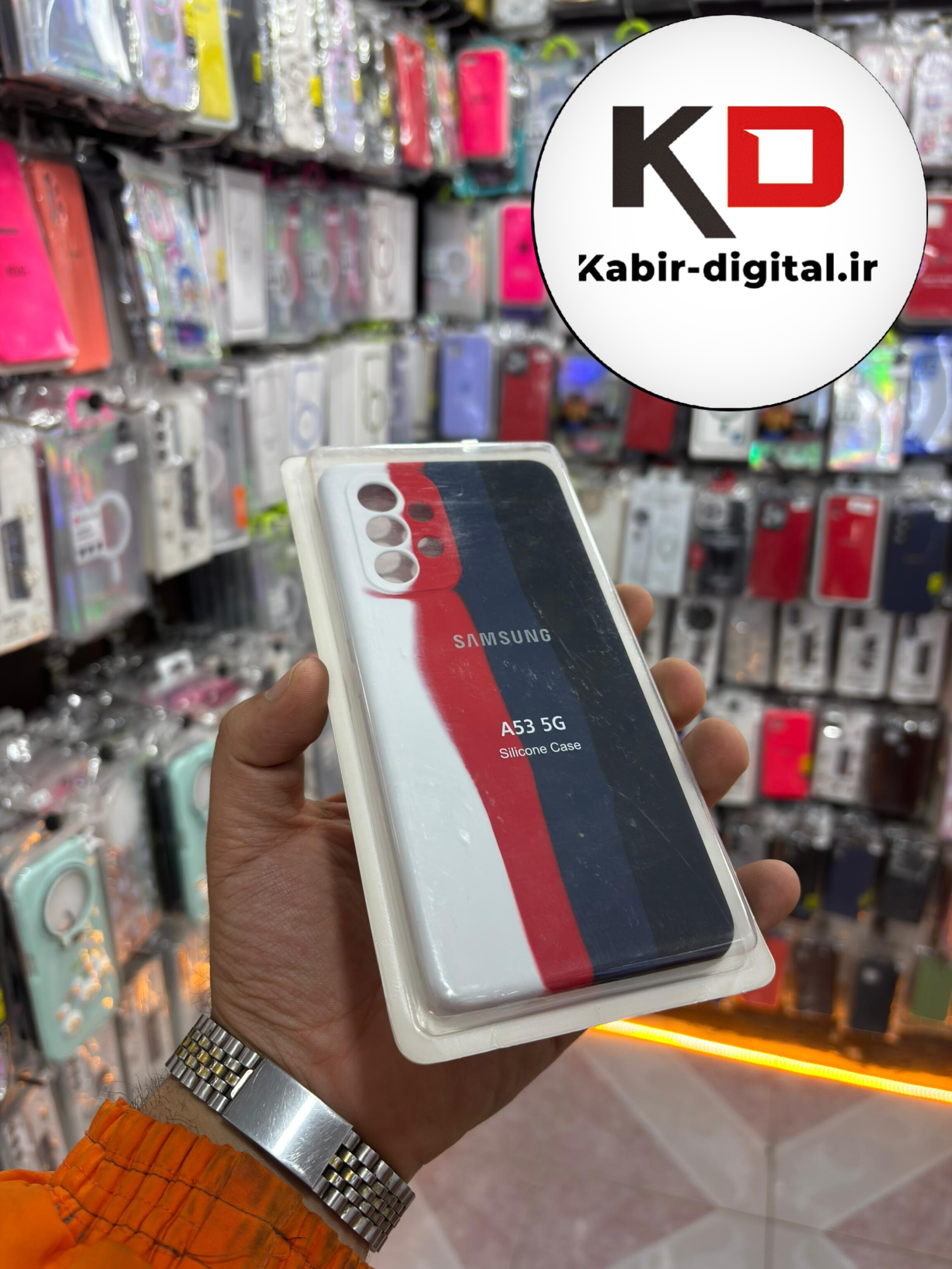 قاب گوشی Galaxy A53 سامسونگ سیلیکونی زیر بسته رنگین کمان محافظ لنز دار