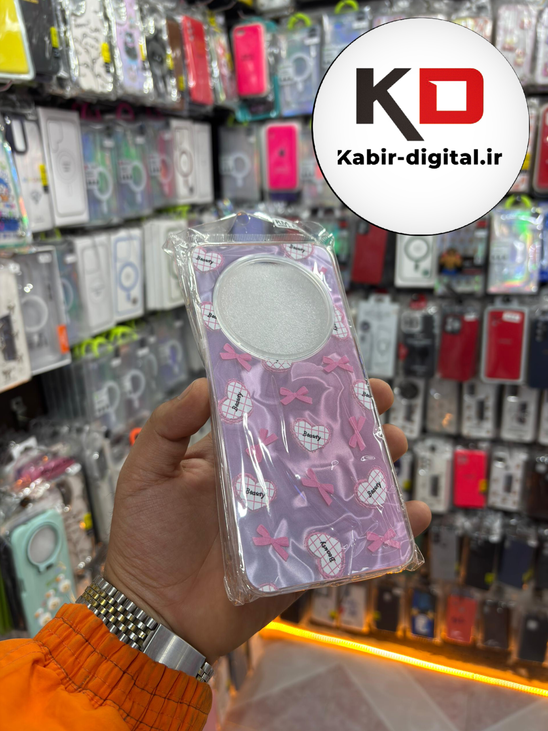 قاب گوشی Redmi 14C / POCO C75 / Redmi A4 شیائومی PC Case اورجینال سه بعدی موج دار طرح قلب صورتی کیوت