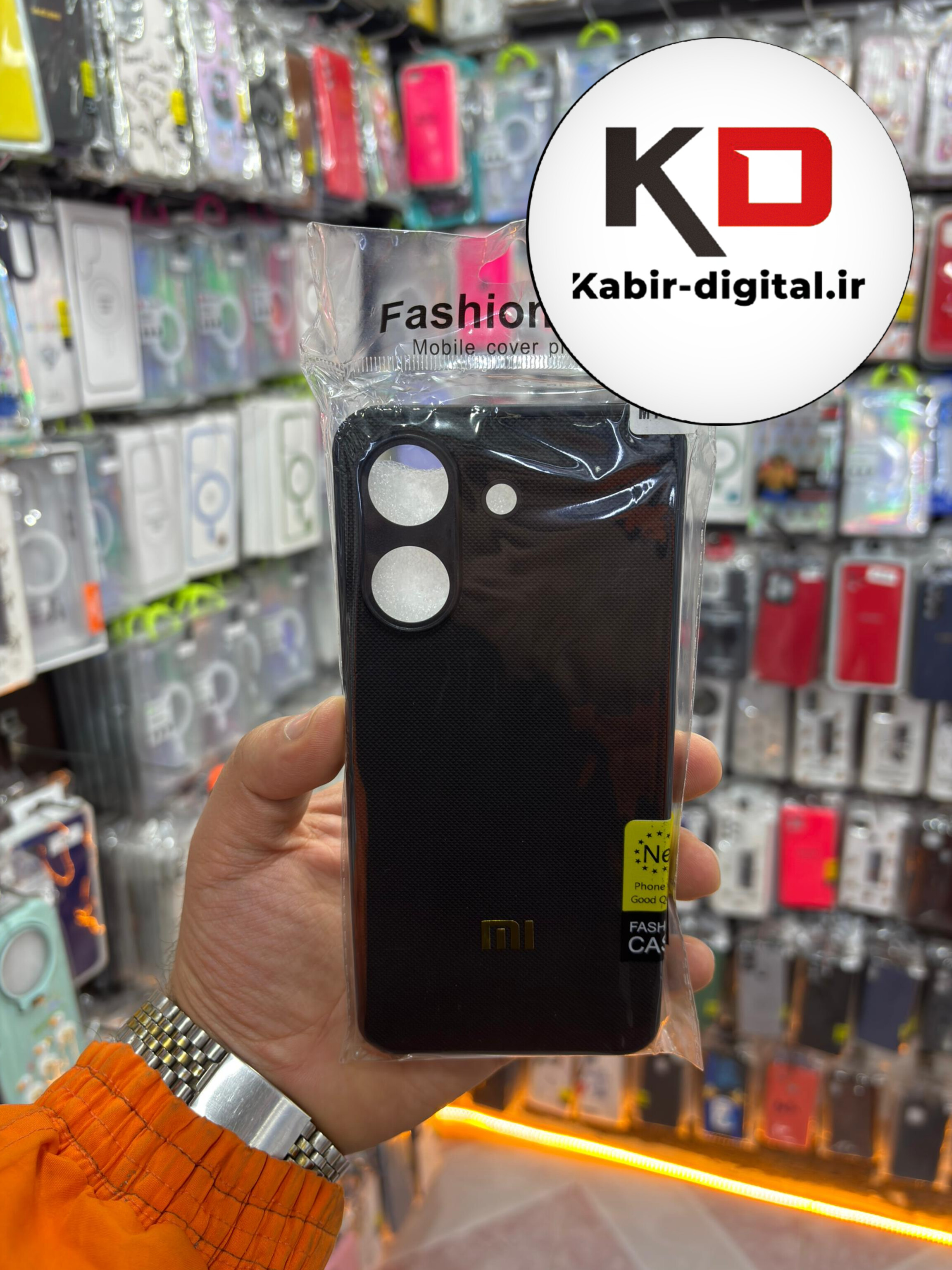 قاب گوشی Redmi 13C / POCO C65 شیائومی اورجینال چرمی سخت Hard سوزنی محافظ لنزدار مشکی
