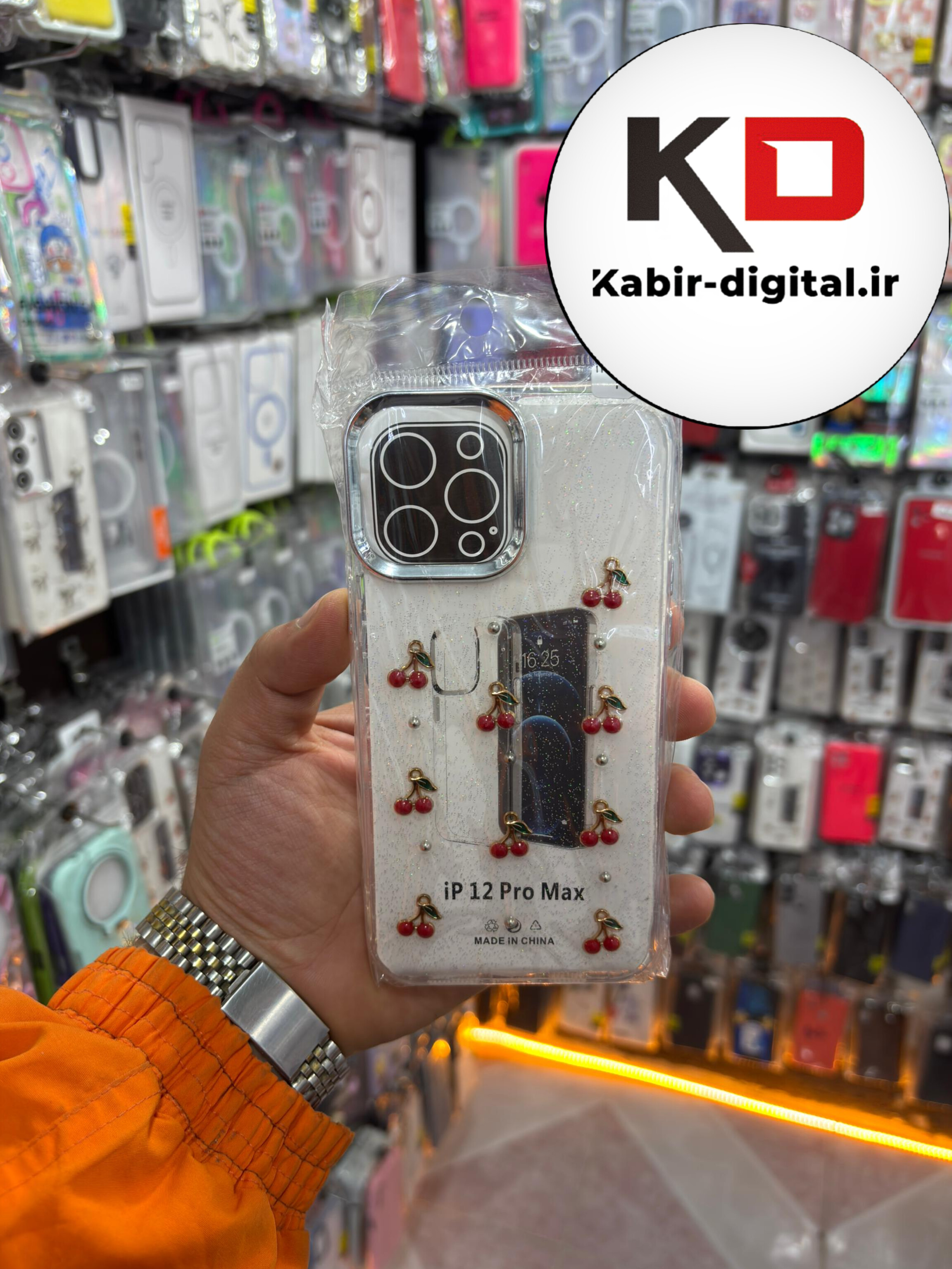 قاب گوشی iPhone 12 Pro Max آیفون لاکچری شفاف رزینی طرح شاین لنز کرومی