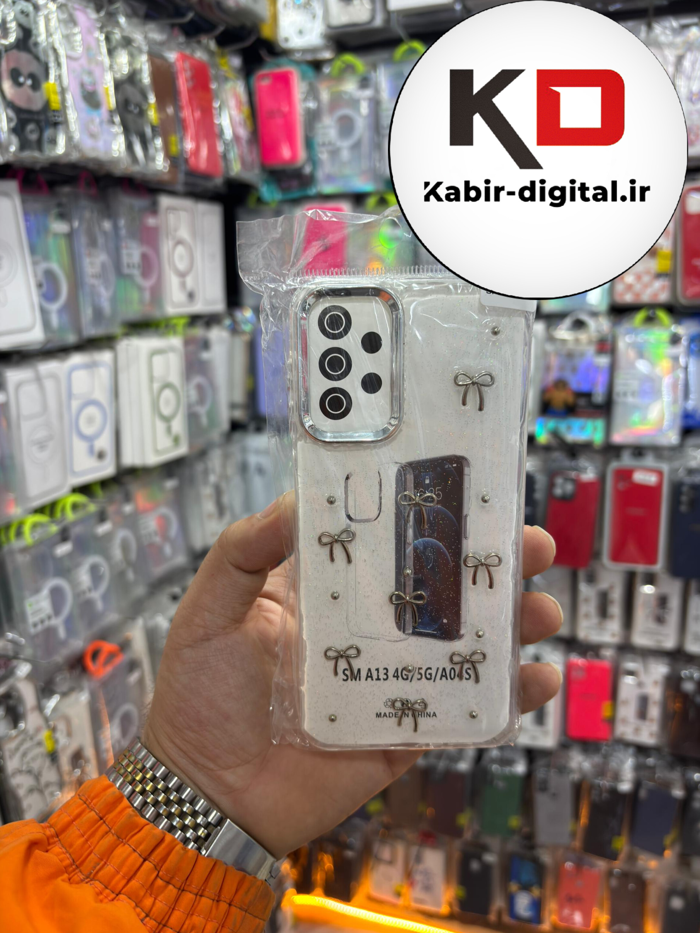 قاب گوشی Galaxy A13 / A23 / A04s سامسونگ لاکچری شفاف رزینی طرح شاین لنز کرومی