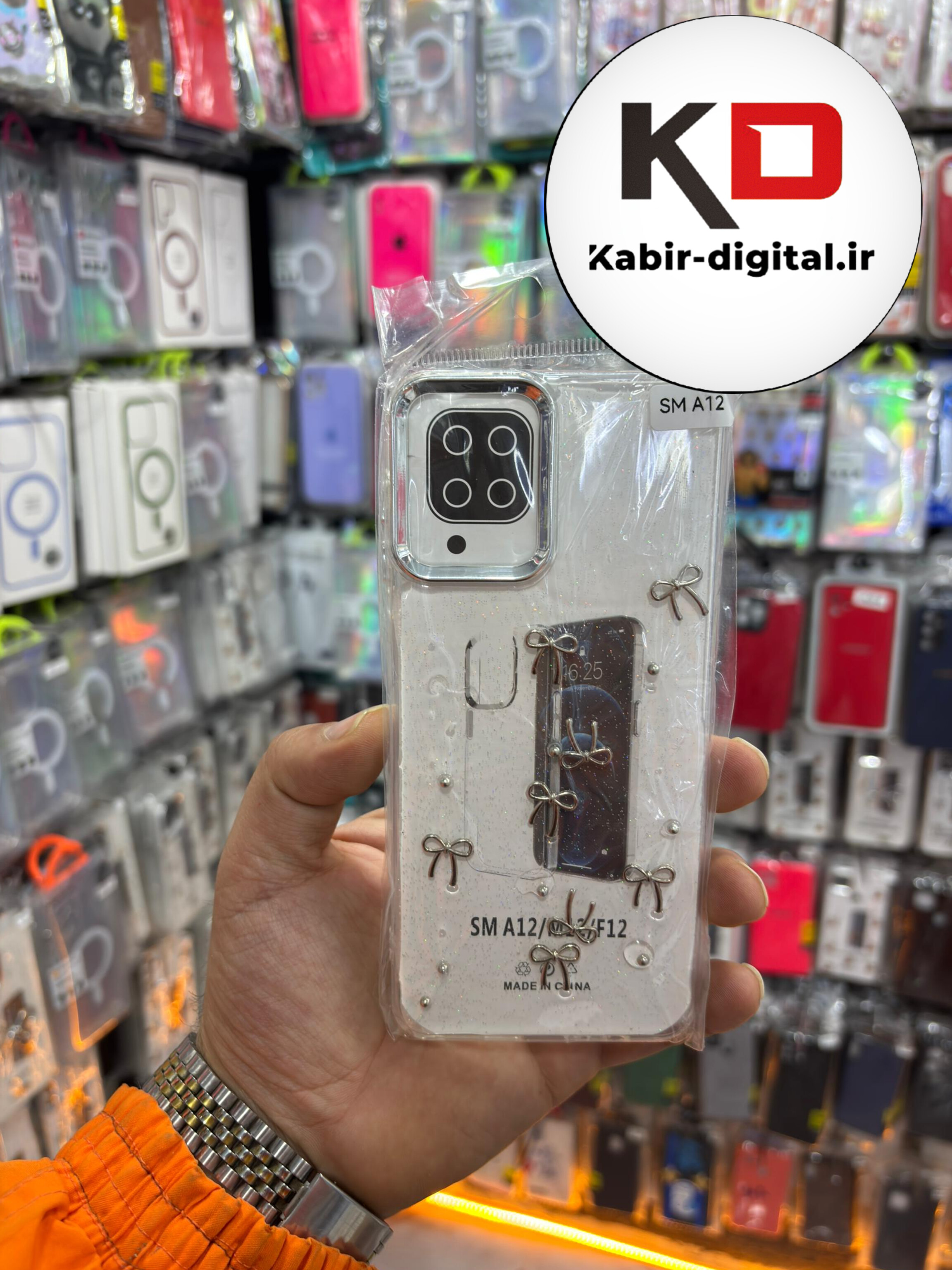 قاب گوشی Galaxy A12 / M12 / F12 سامسونگ لاکچری شفاف رزینی طرح شاین لنز کرومی