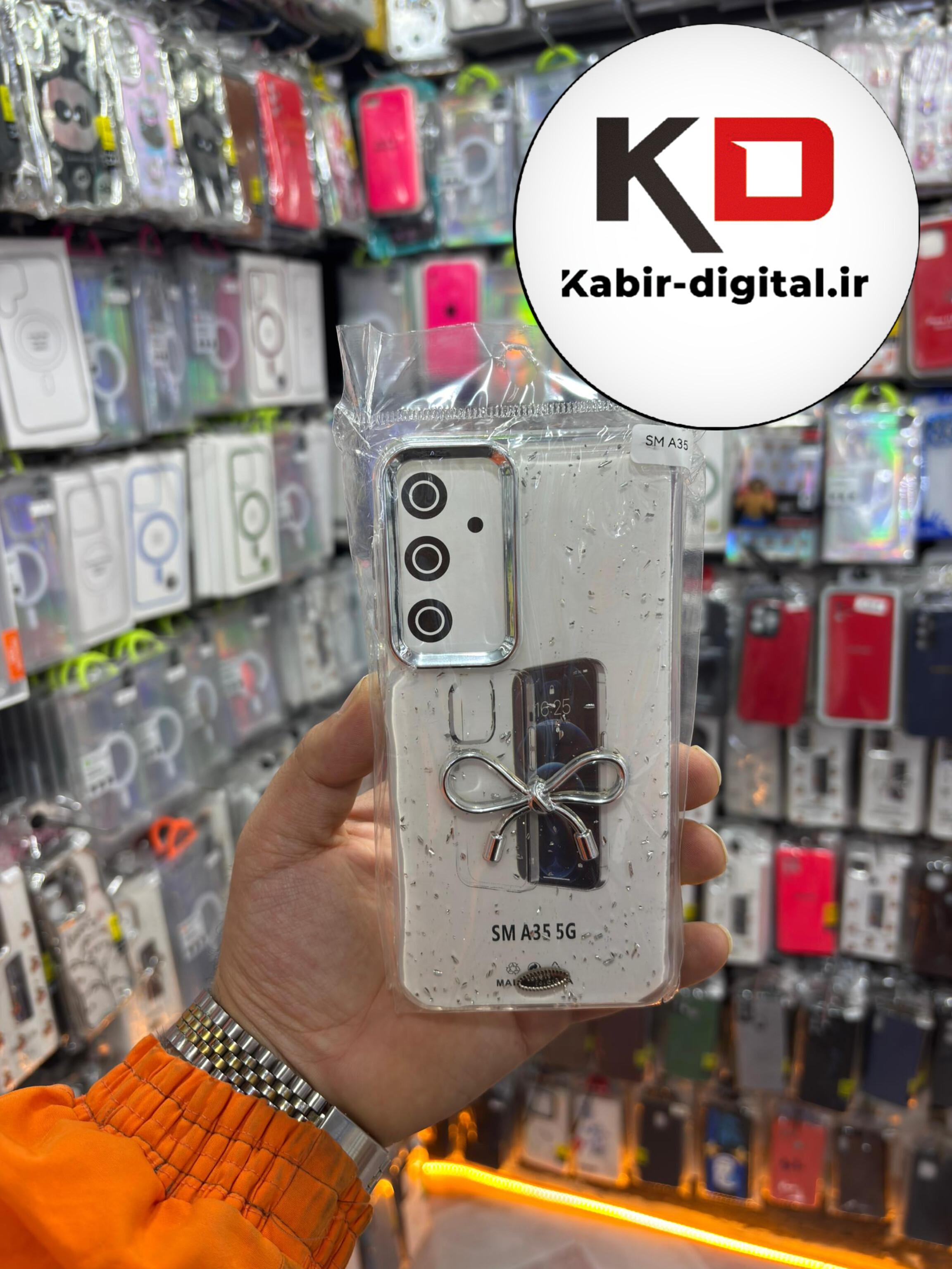 قاب گوشی Galaxy A35 / A55 سامسونگ لاکچری شفاف رزینی طرح شاین لنز کرومی