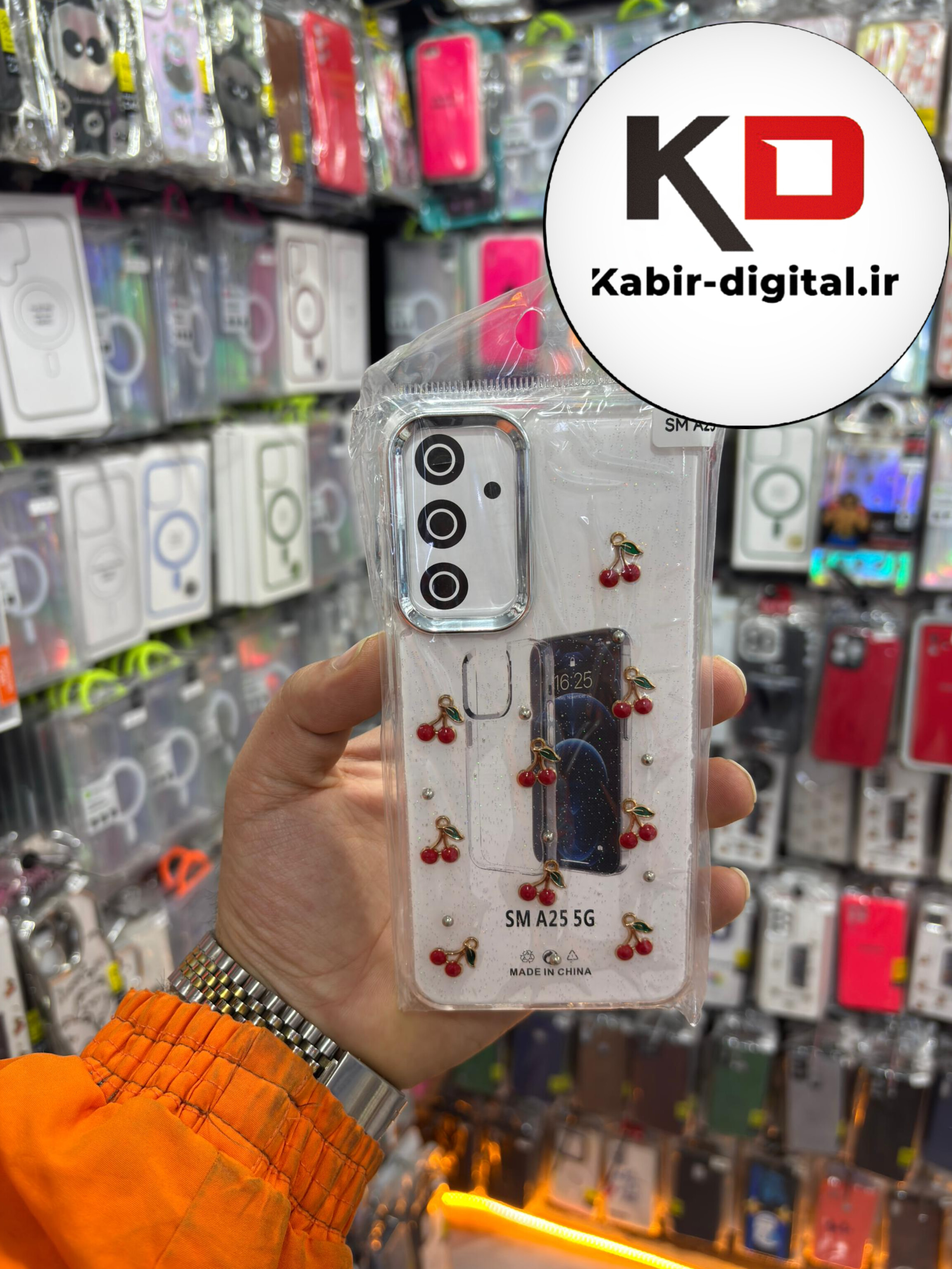 قاب گوشی Galaxy A25 سامسونگ لاکچری شفاف رزینی طرح شاین لنز کرومی